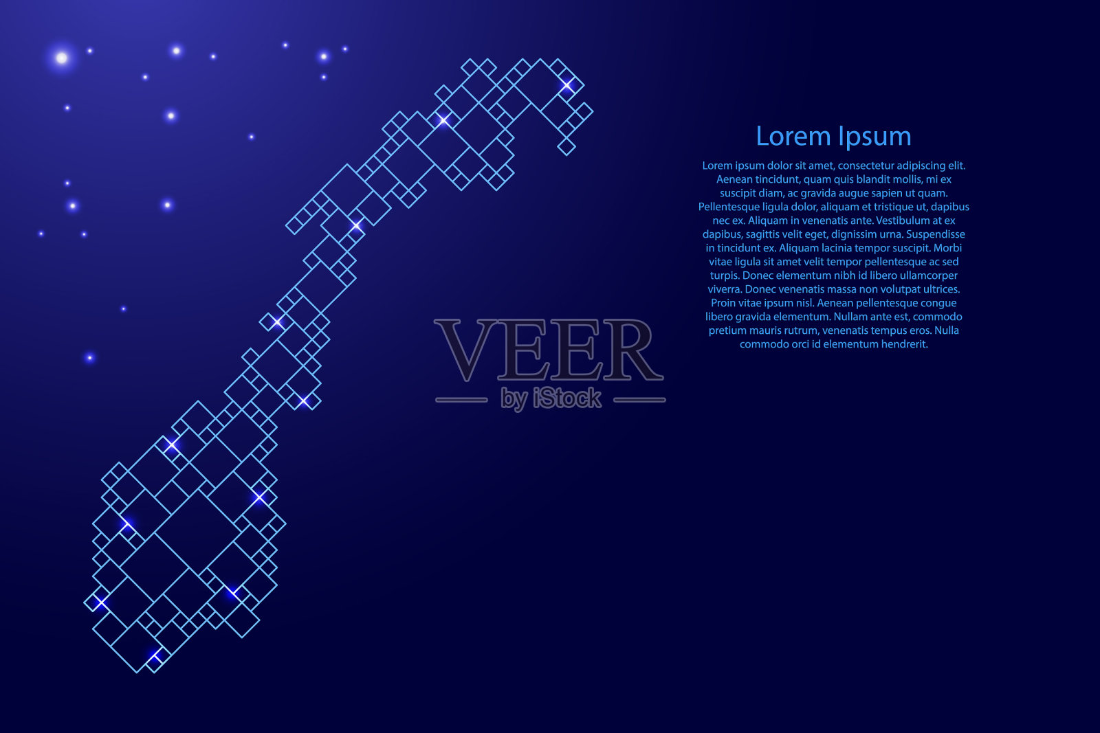 挪威地图由蓝色图案组成插画图片素材