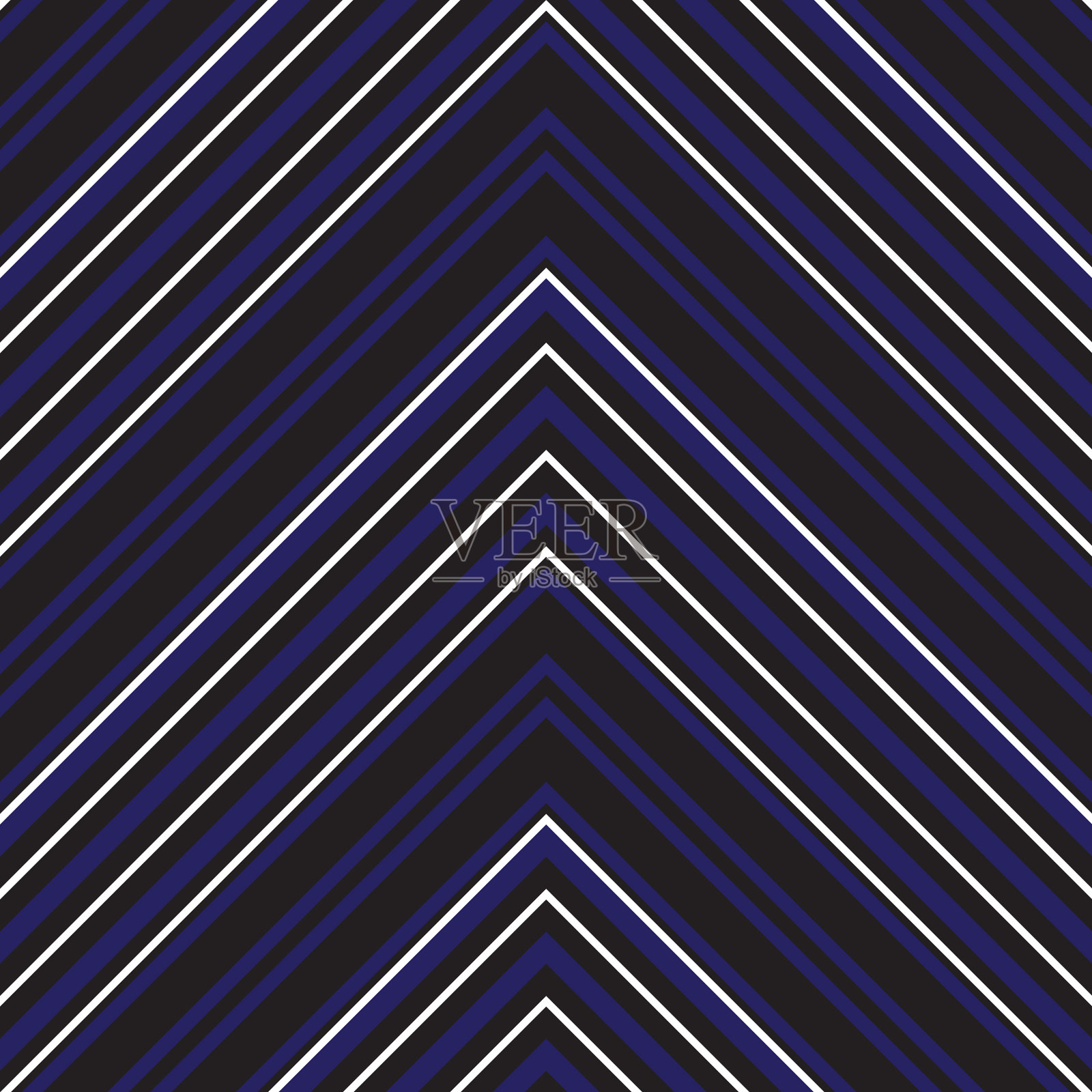 蓝色人字形斜条纹无缝图案插画图片素材