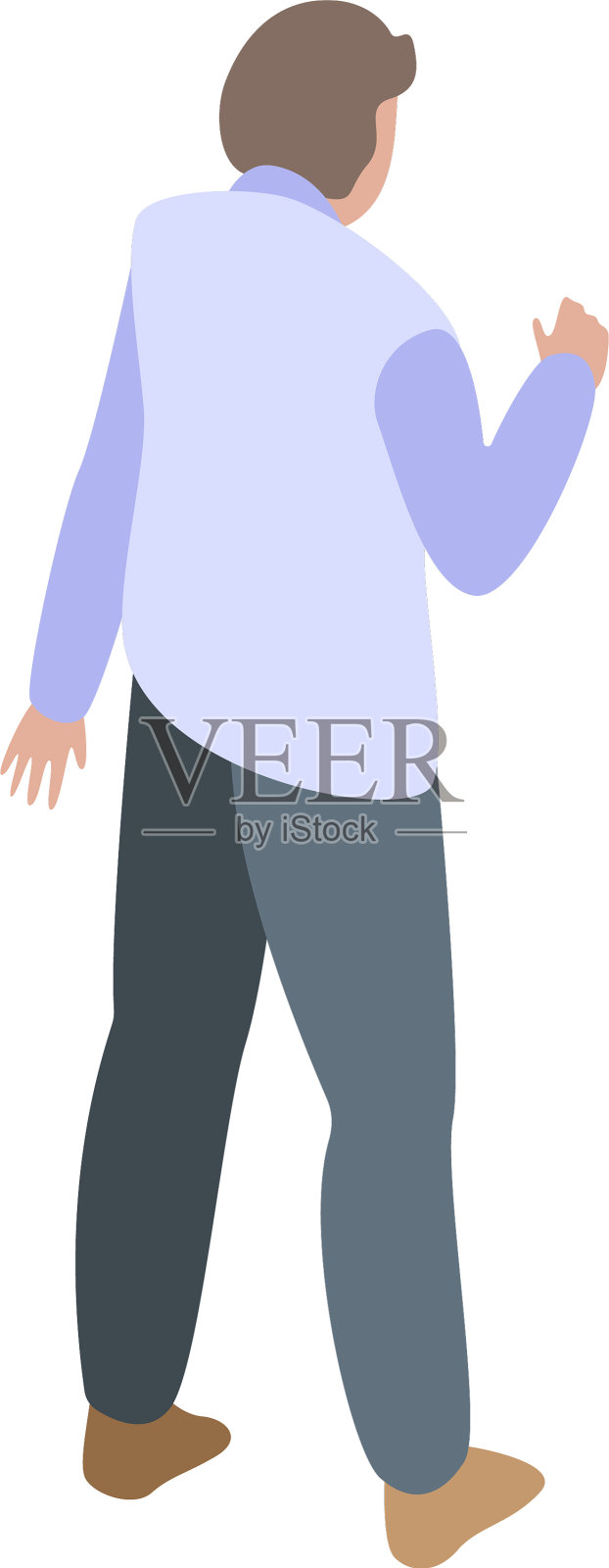 愤怒男子图标等距风格插画图片素材