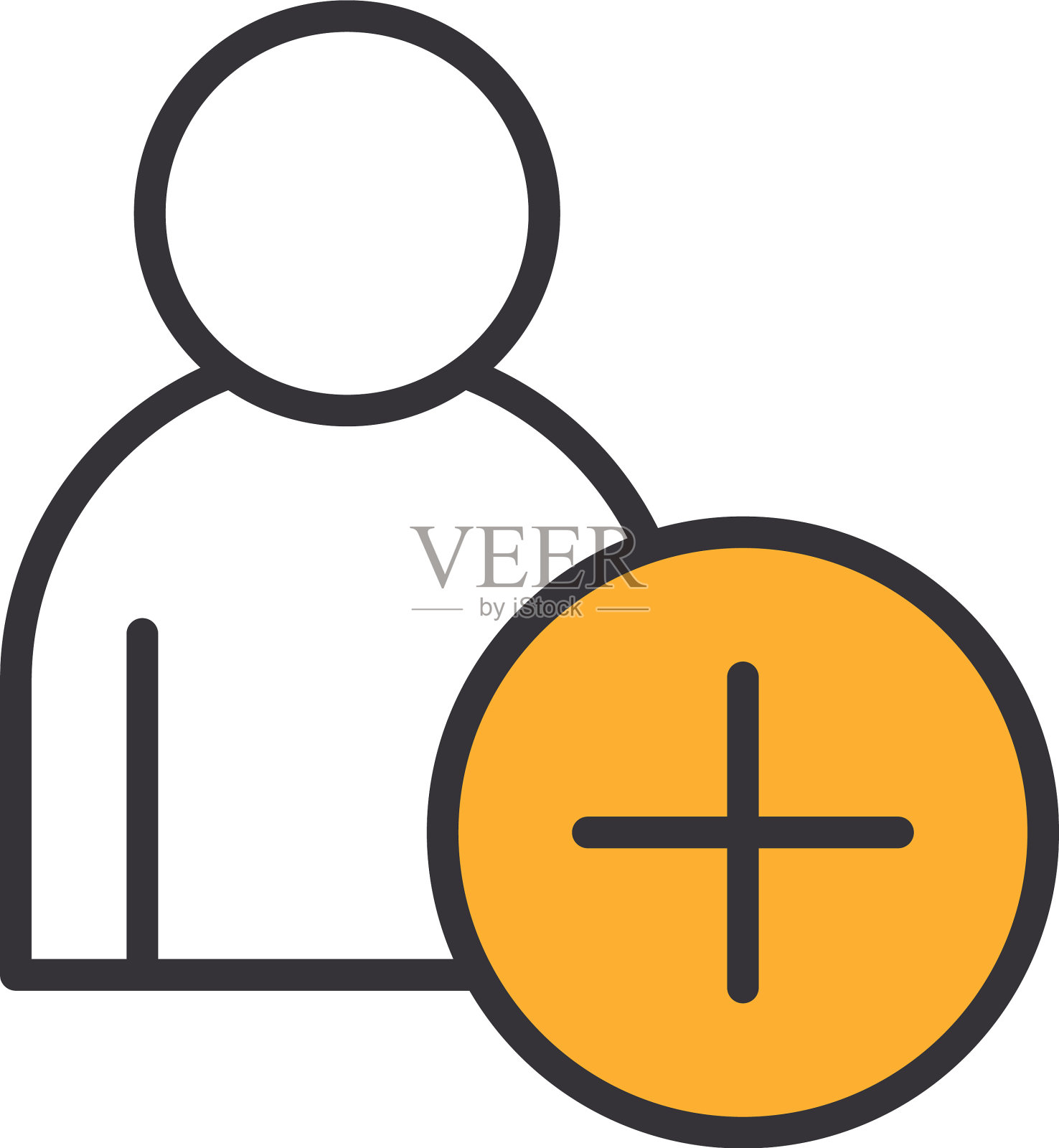 阿凡达人加线和填充风格图标图标素材