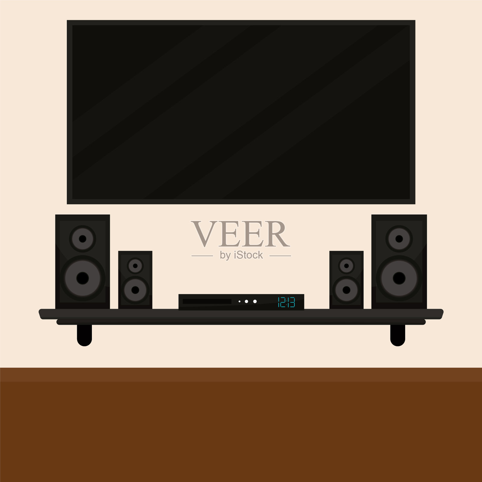 家庭影院系统插画图片素材