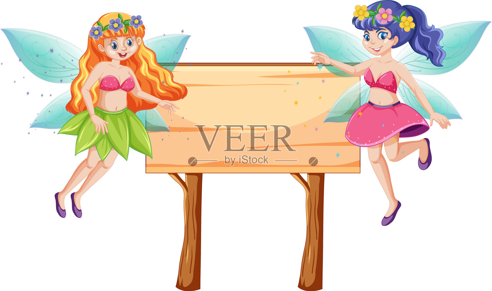 童话与空白木条卡通风格设计元素图片