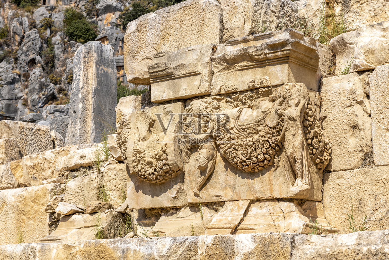 土耳其安塔利亚的迈拉古城。照片摄影图片