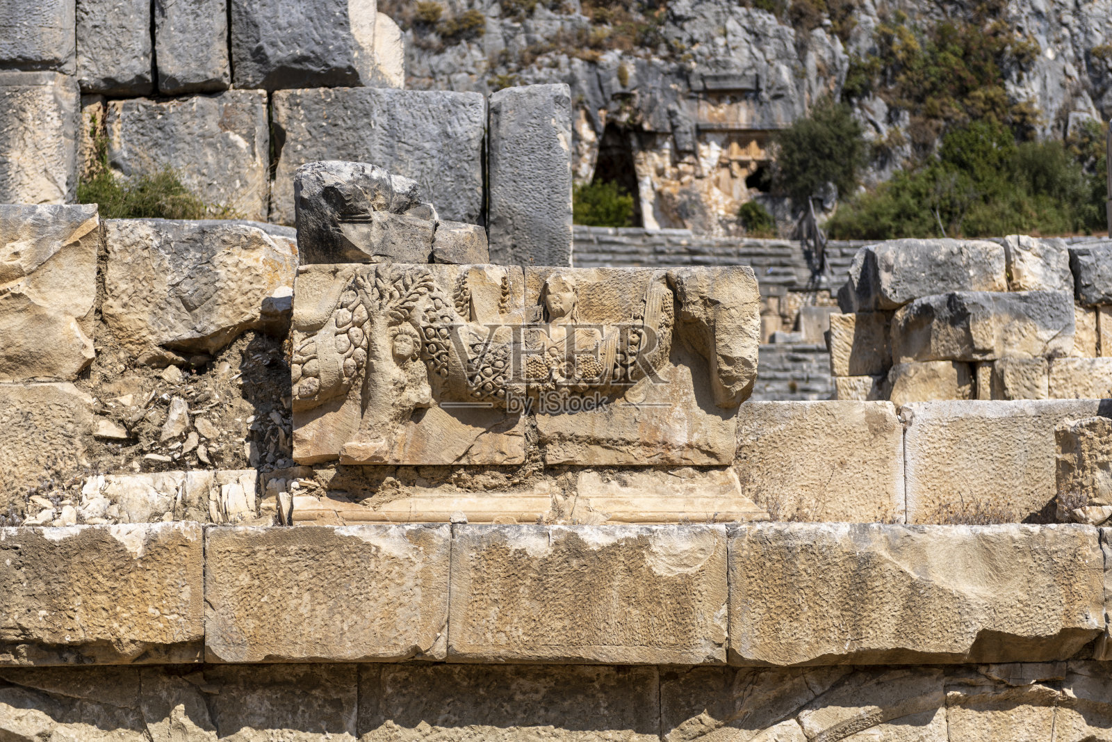土耳其安塔利亚的迈拉古城。照片摄影图片