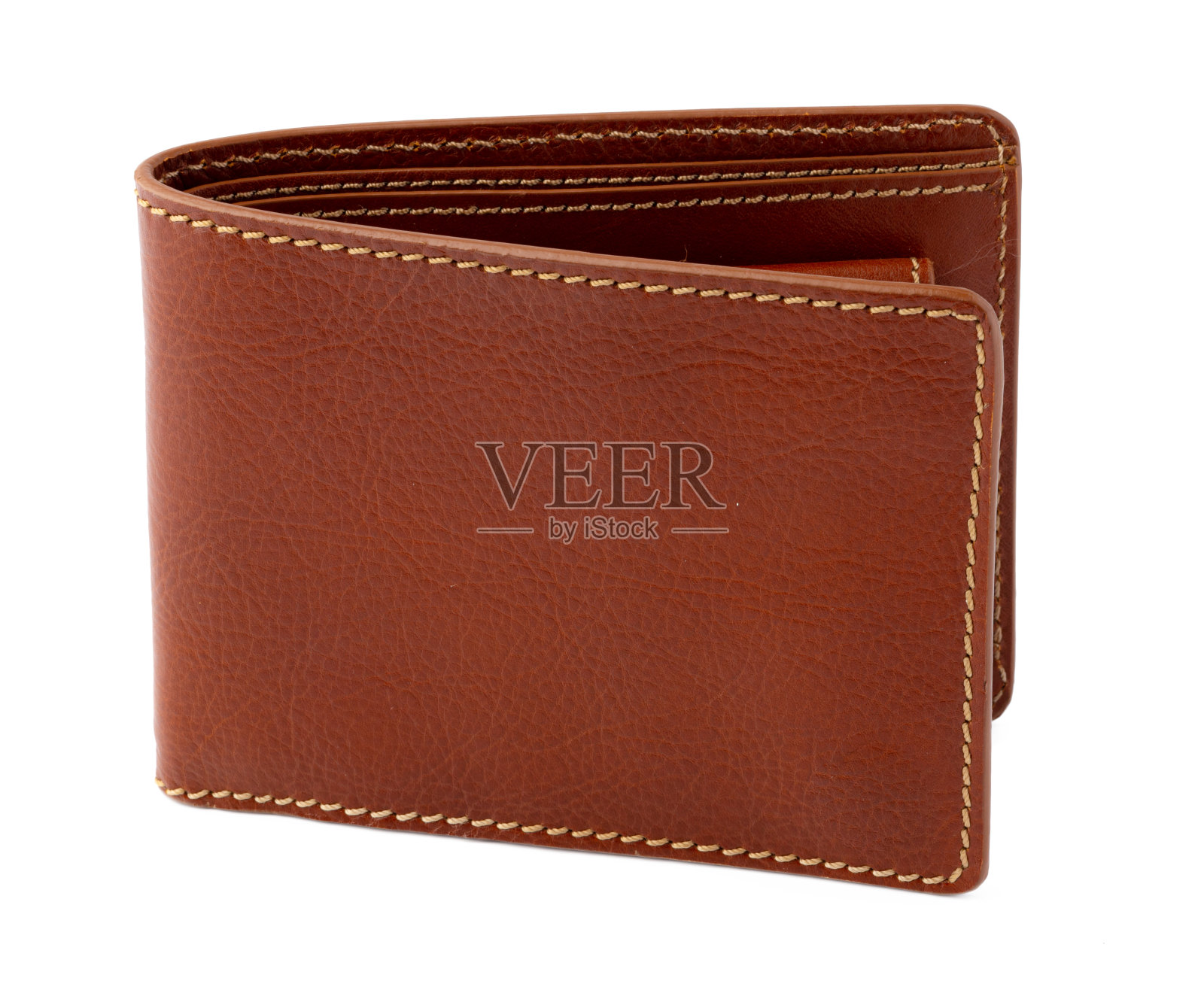 棕色闪亮的钱包孤立在白色背景照片摄影图片