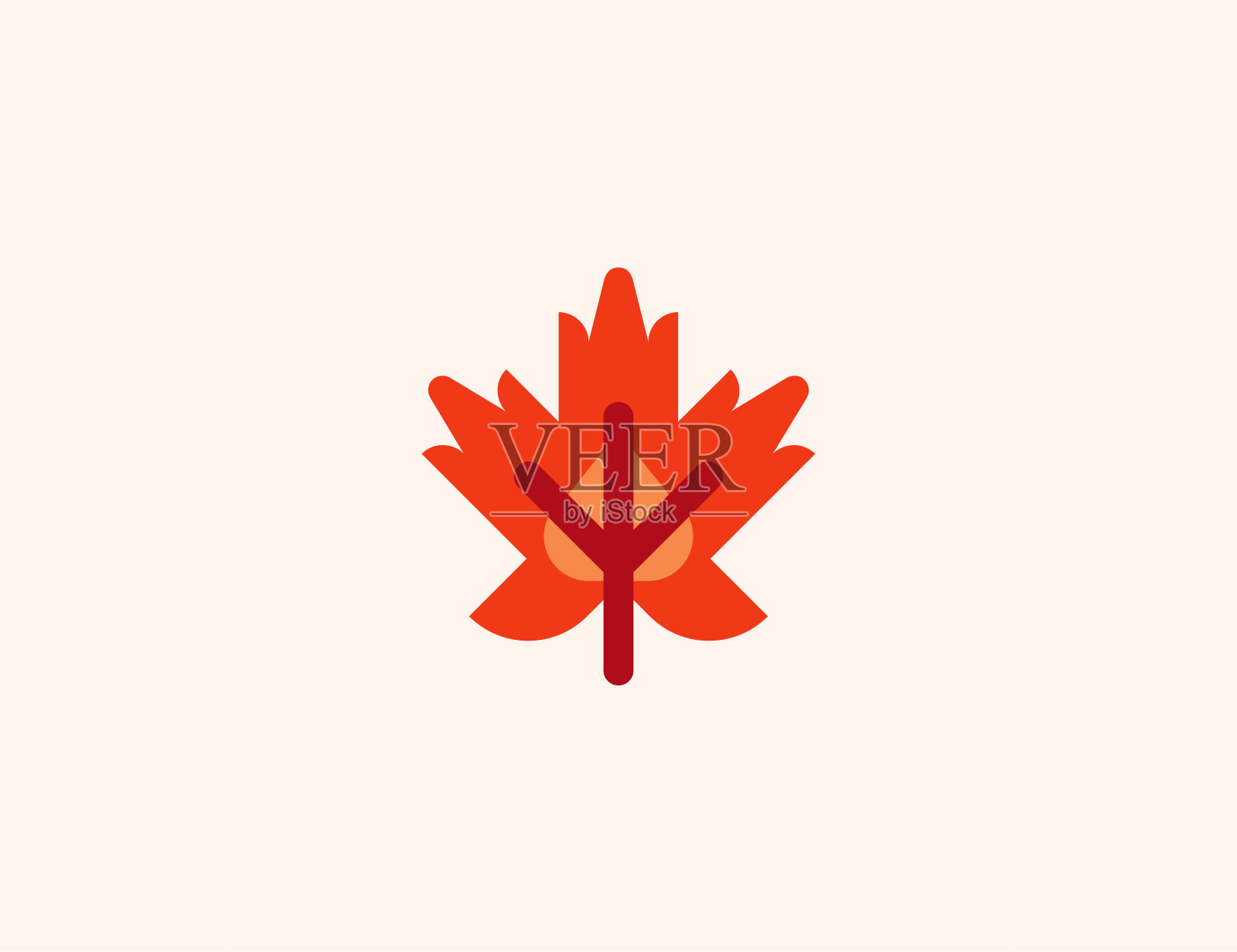 枫叶矢量图标。孤立的加拿大，加拿大枫叶平彩色符号-向量插画图片素材