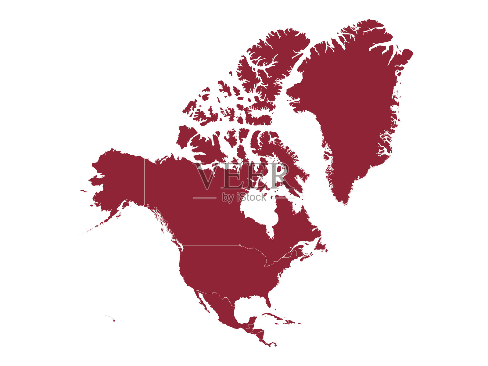 北美地图插画图片素材