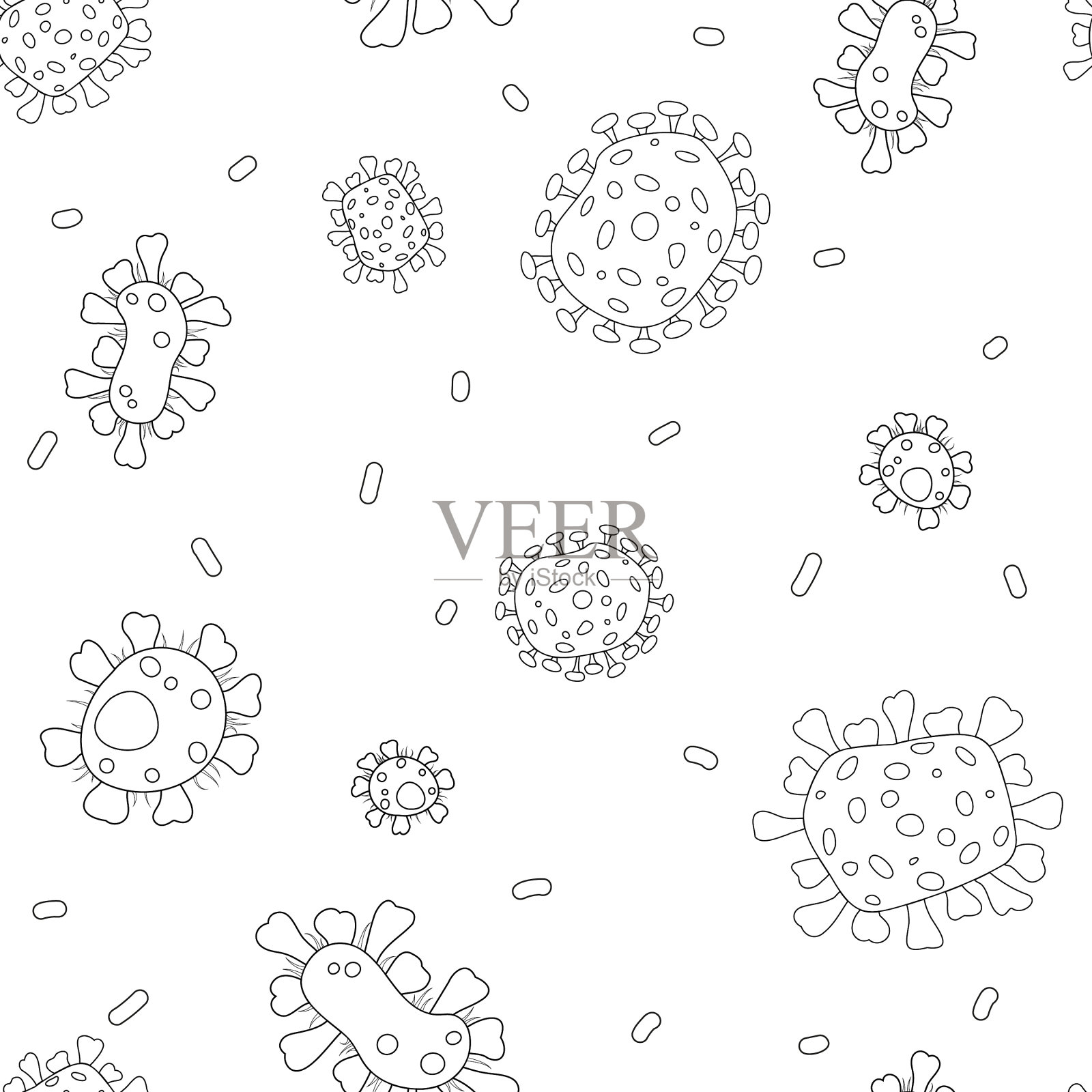 细菌微生物的模式插画图片素材