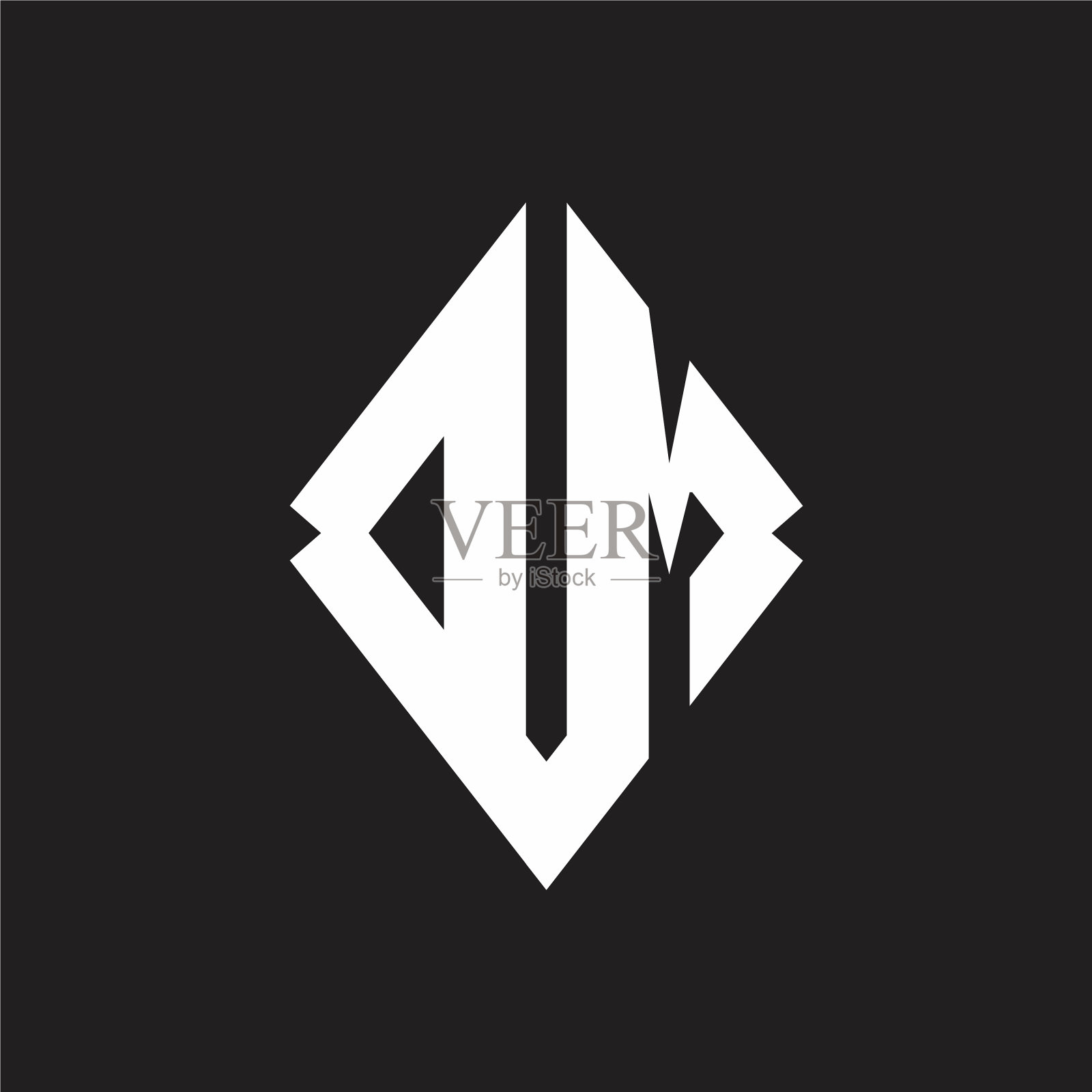 Dm标志字母与尖锐的方形设计模板插画图片素材