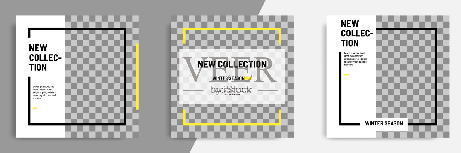 极简的正方形几何横幅插画图片素材