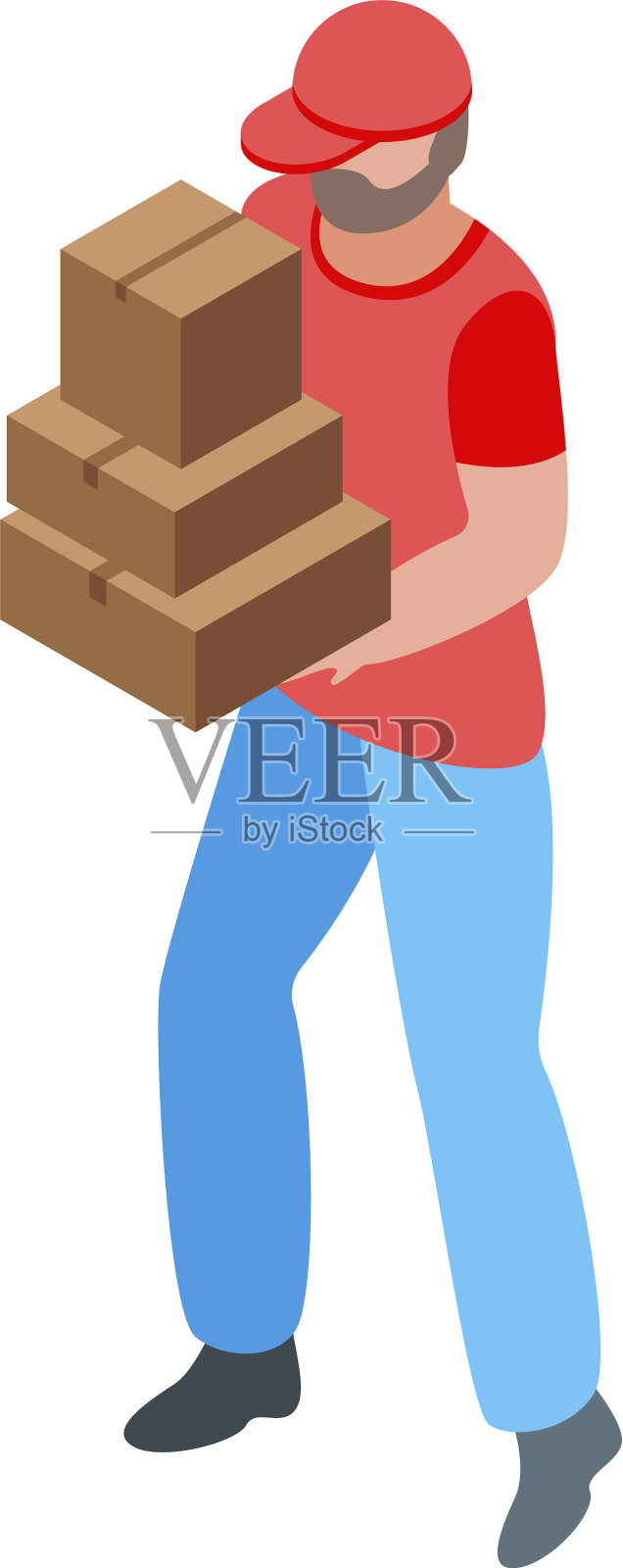 快递包裹快递图标等距样式插画图片素材