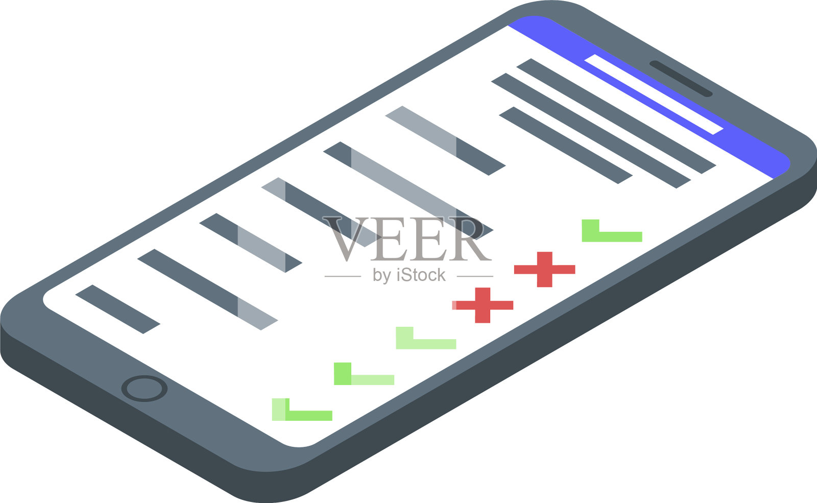 智能手机包裹跟踪图标等距风格插画图片素材