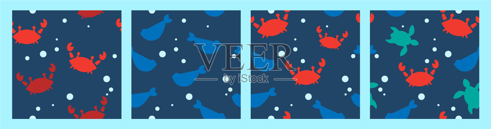 四个航海模板插画图片素材