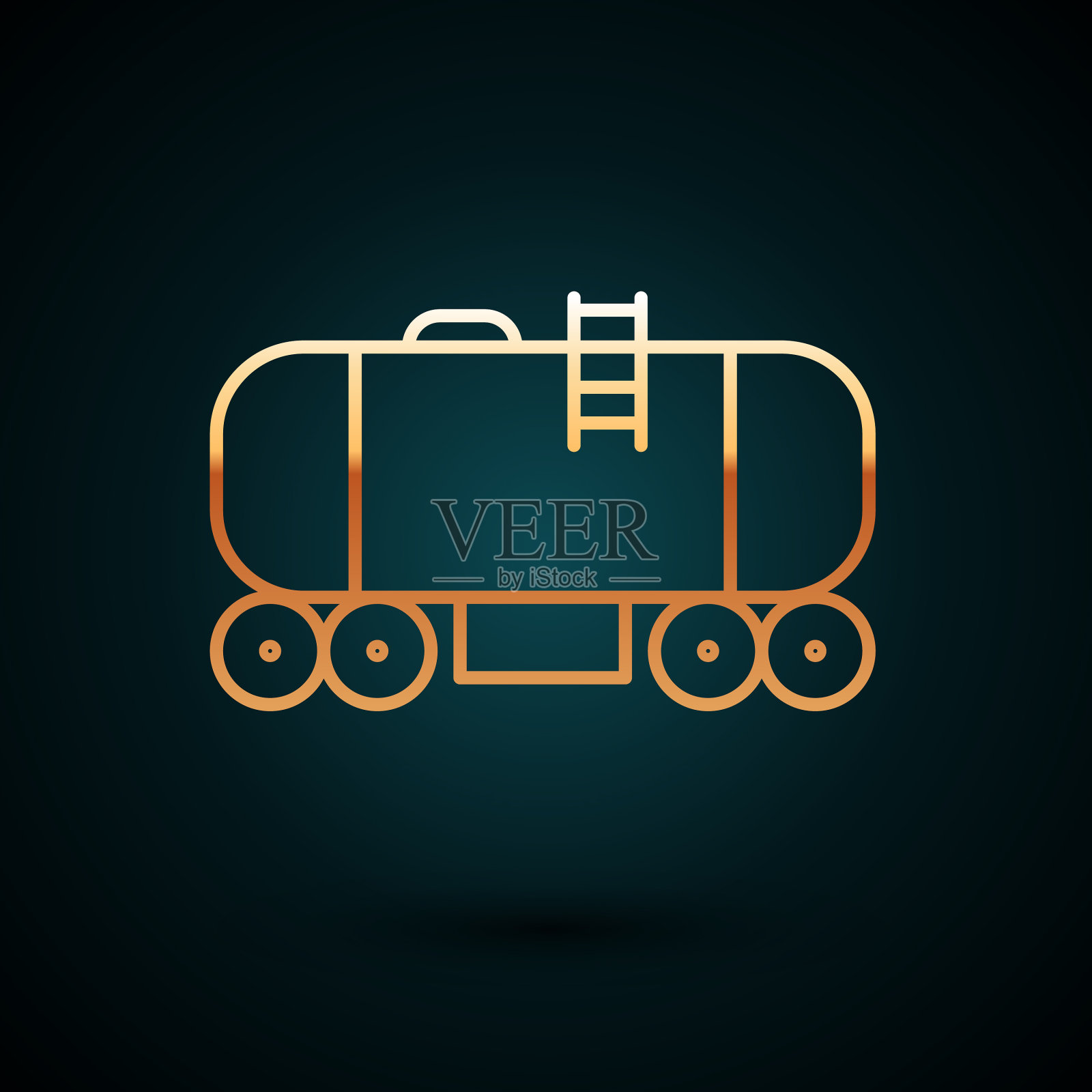 黄金线油路水箱图标隔离上插画图片素材