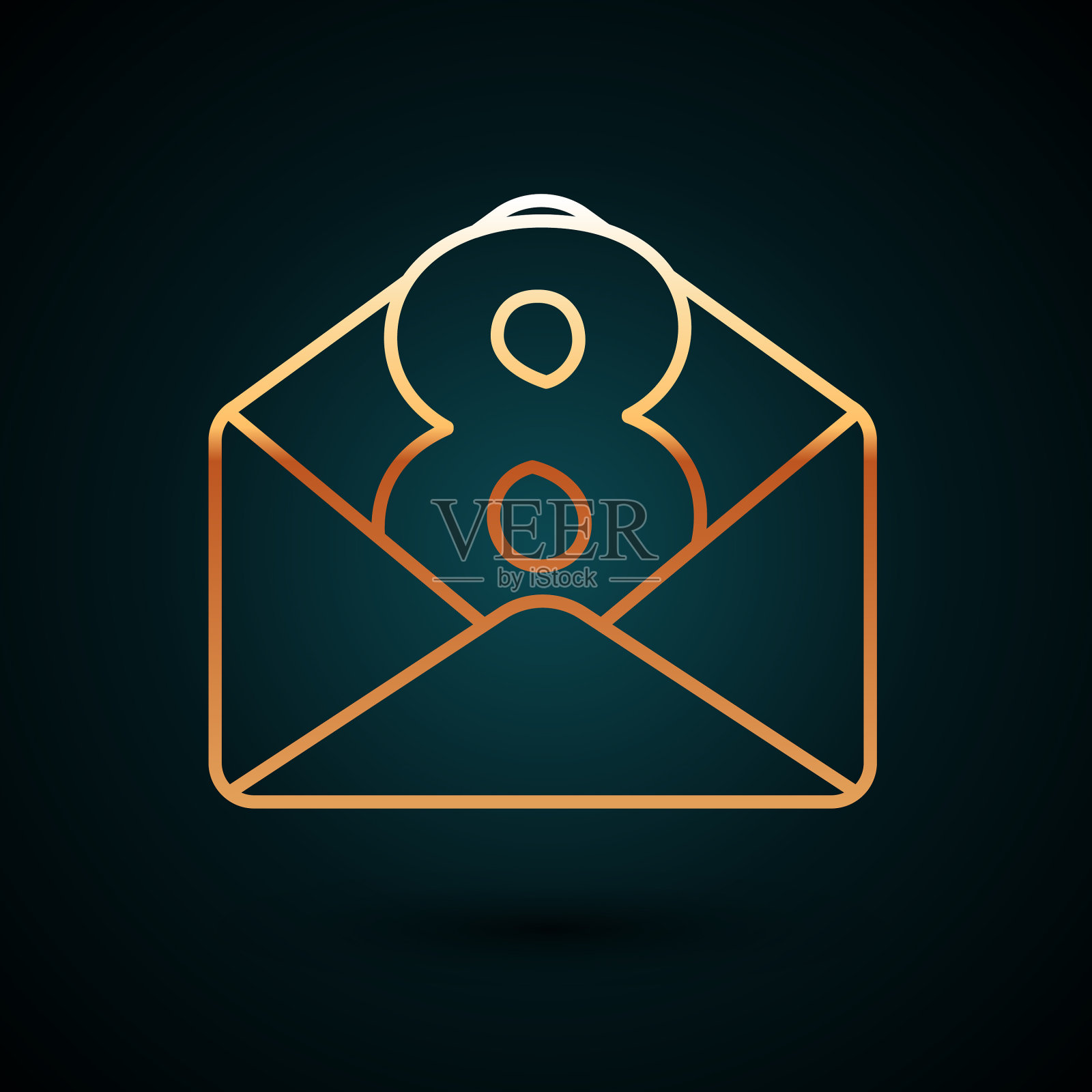 金线信封与3月8日图标隔离上图标素材