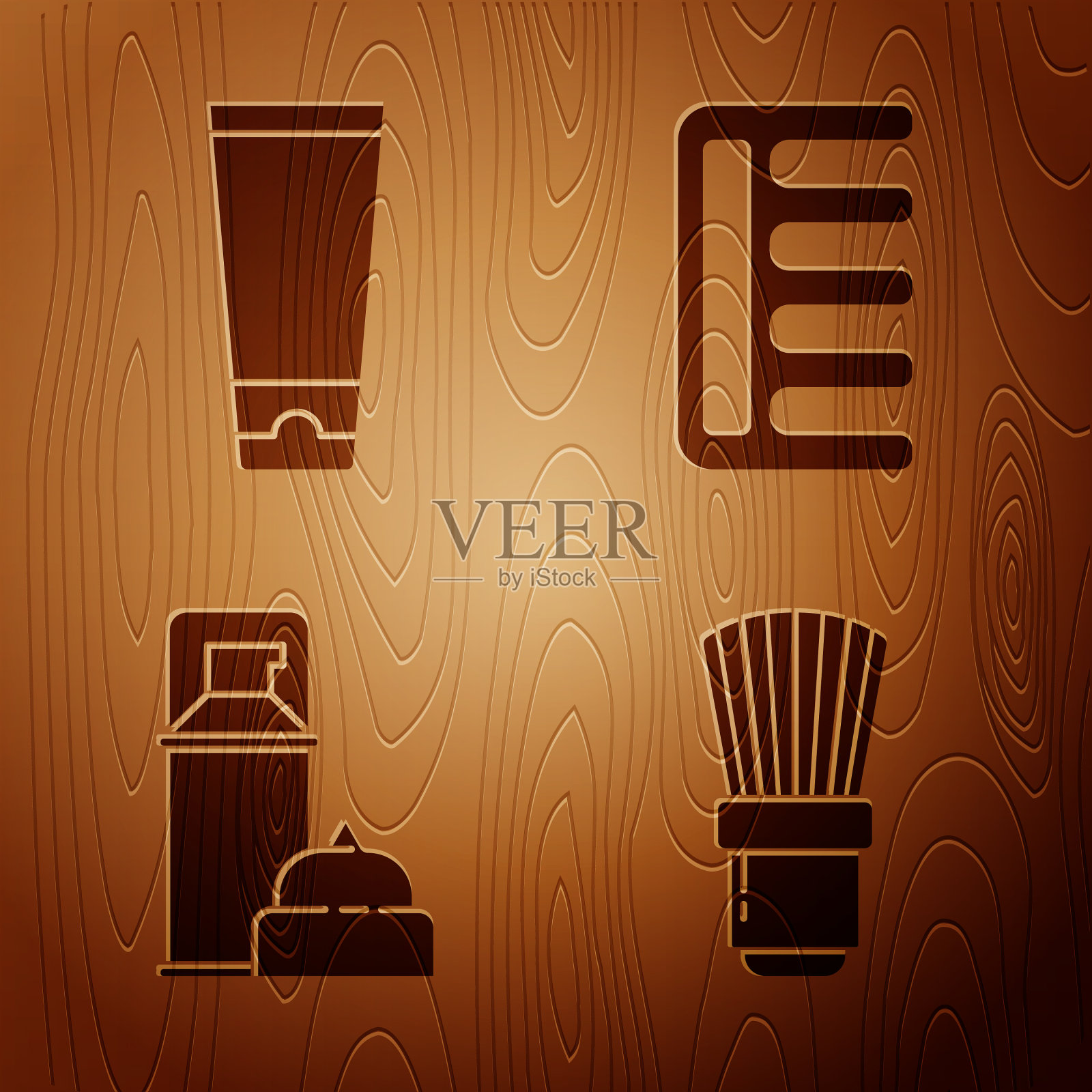 设置剃须刷、膏霜或化妆品管图标素材