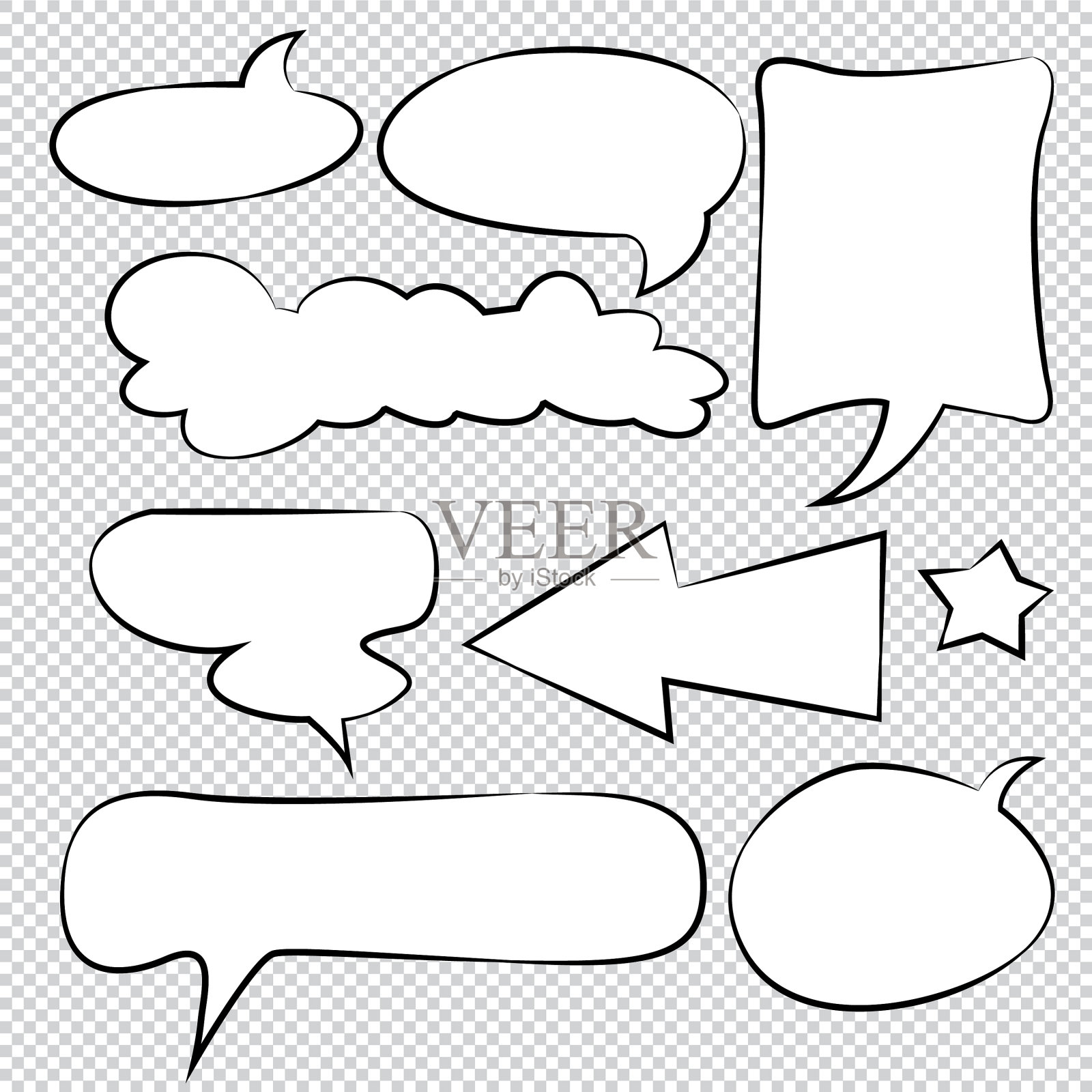 漫画泡泡演讲气球演讲卡通插画图片素材