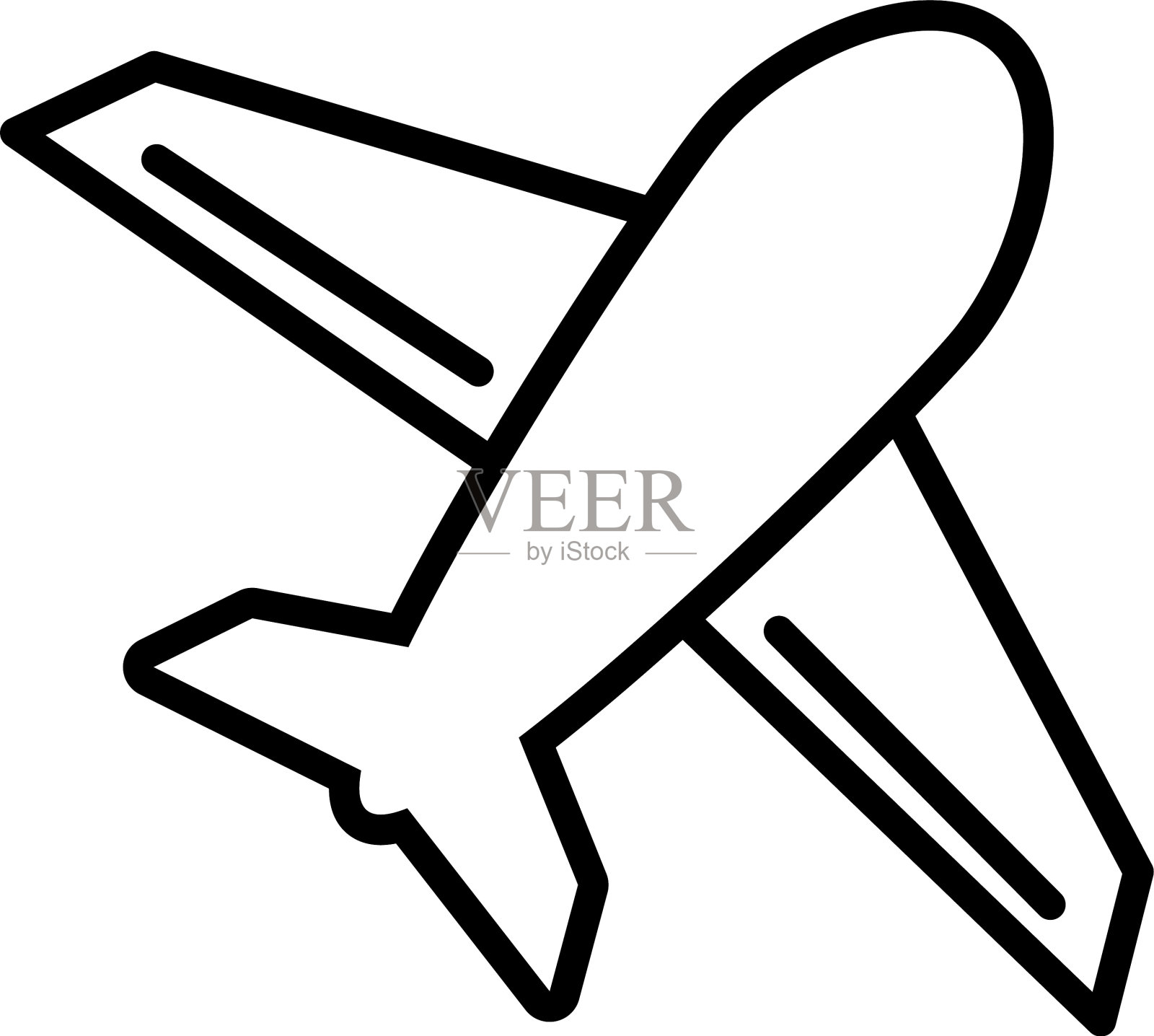 飞机飞行线风格图标设计元素图片