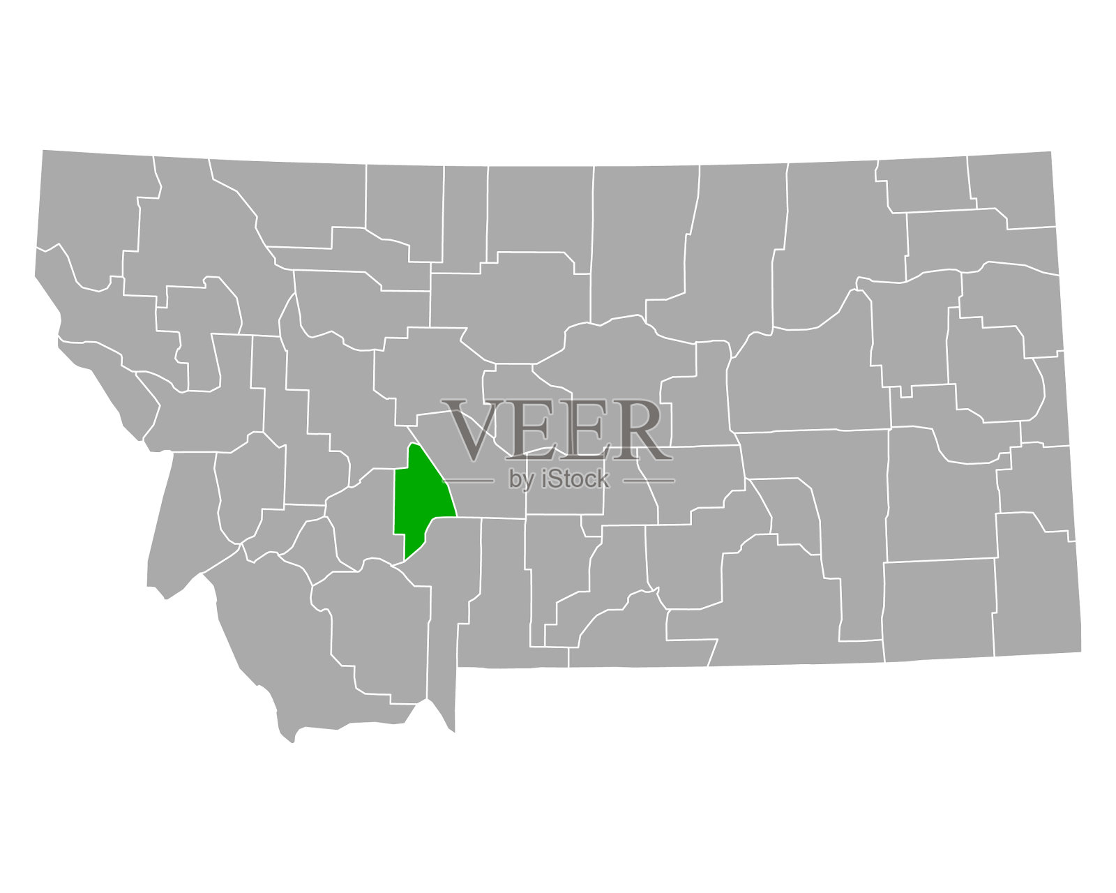 地图蒙大拿州的宽水域插画图片素材