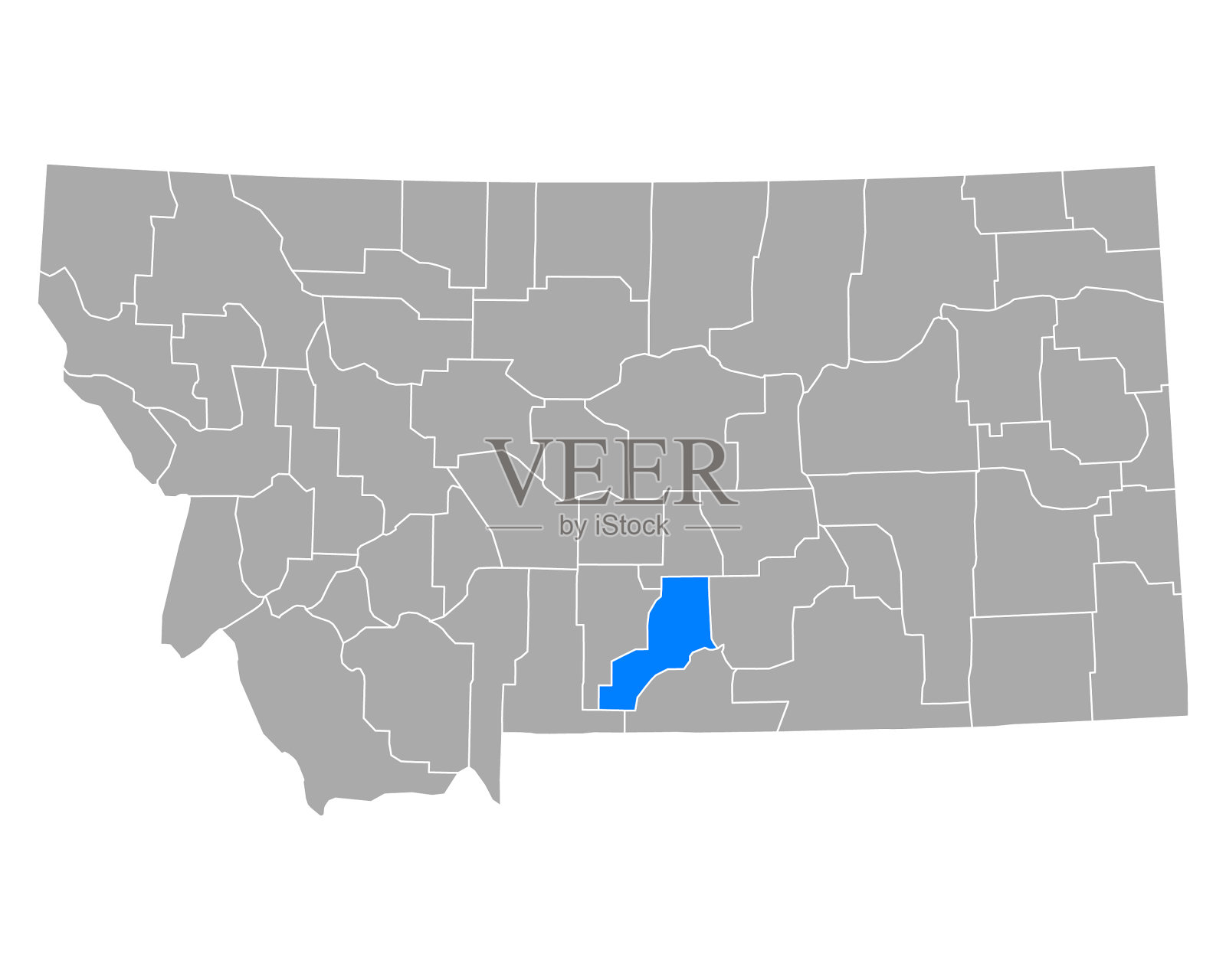 蒙大拿的静水地图插画图片素材