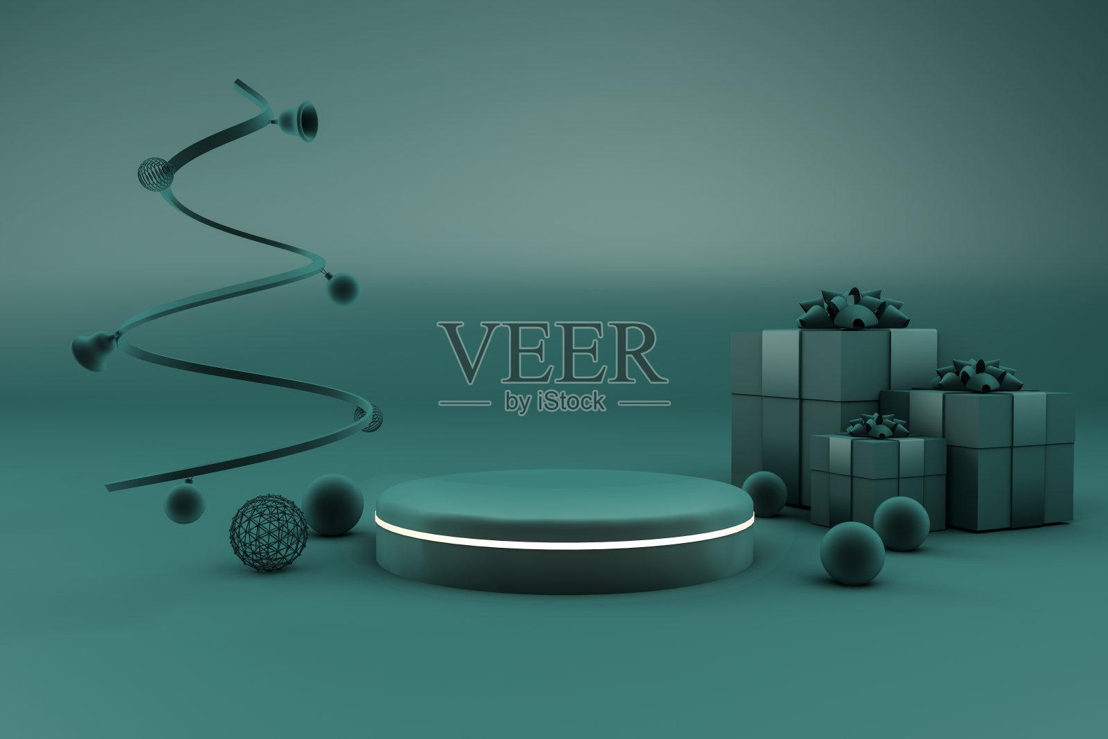 圣诞和新年的概念的3d渲染。照片摄影图片