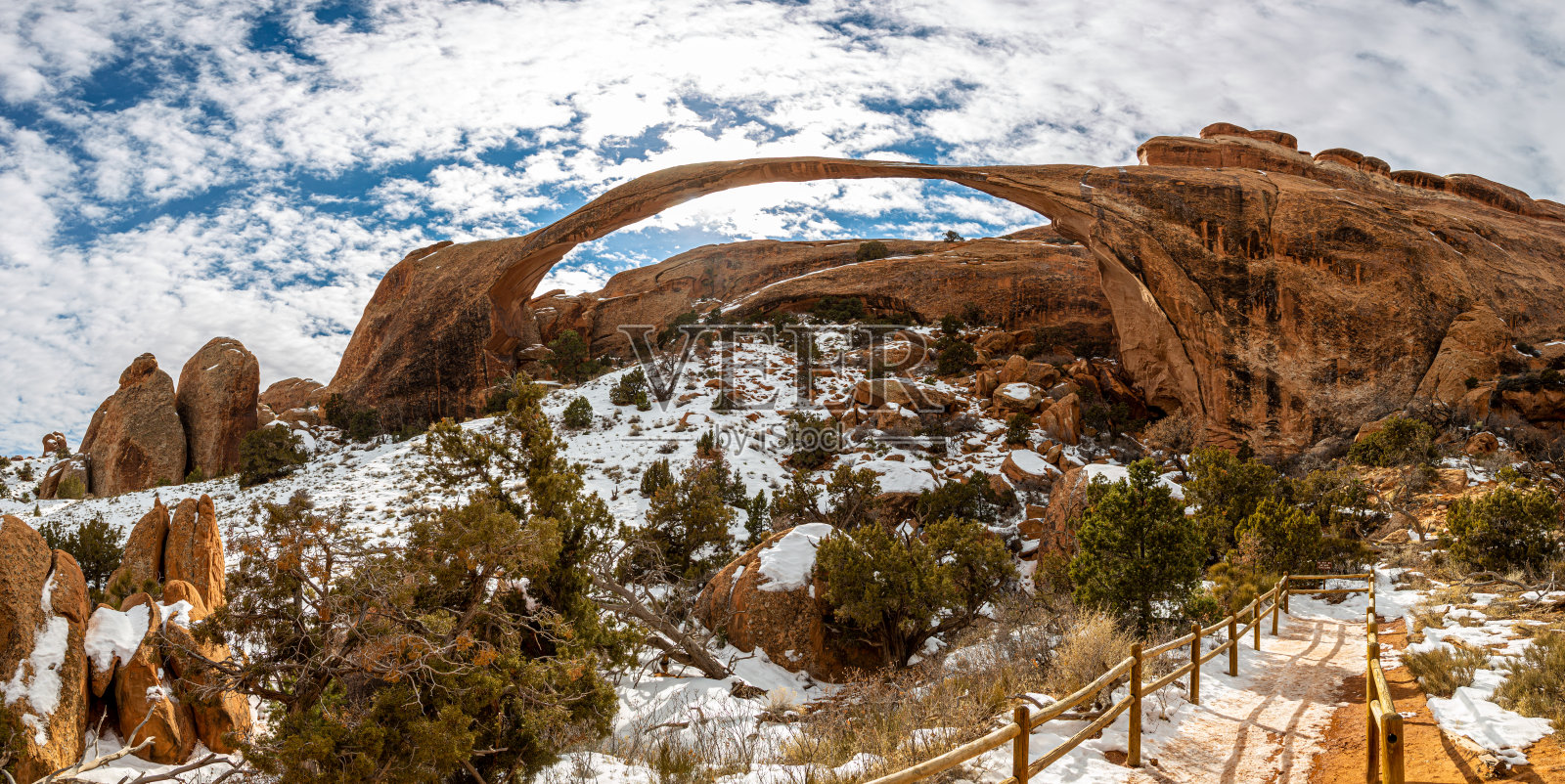 犹他州拱门国家公园的自然和地质奇观全景图片照片摄影图片
