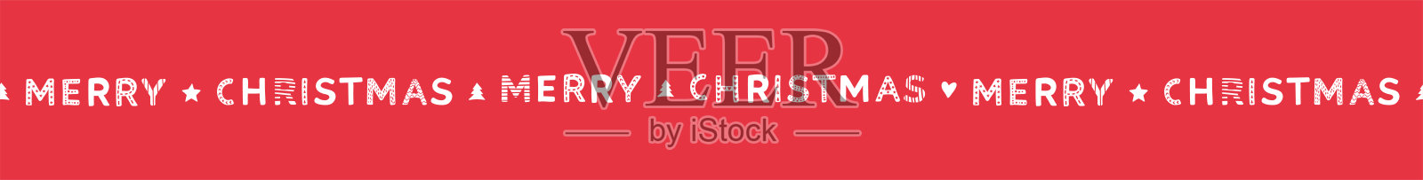 可爱的手绘字母“圣诞快乐”，创意的文字，水平无缝模式，伟大的横幅，壁纸，纺织品，包装-矢量设计设计模板素材