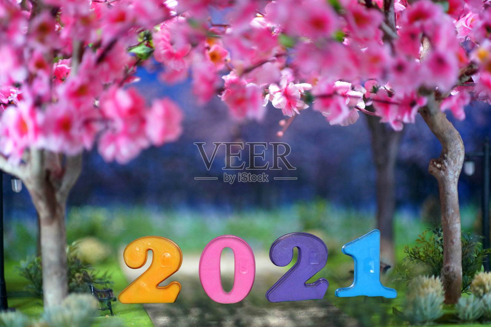 数字2021新年的想法背景照片摄影图片