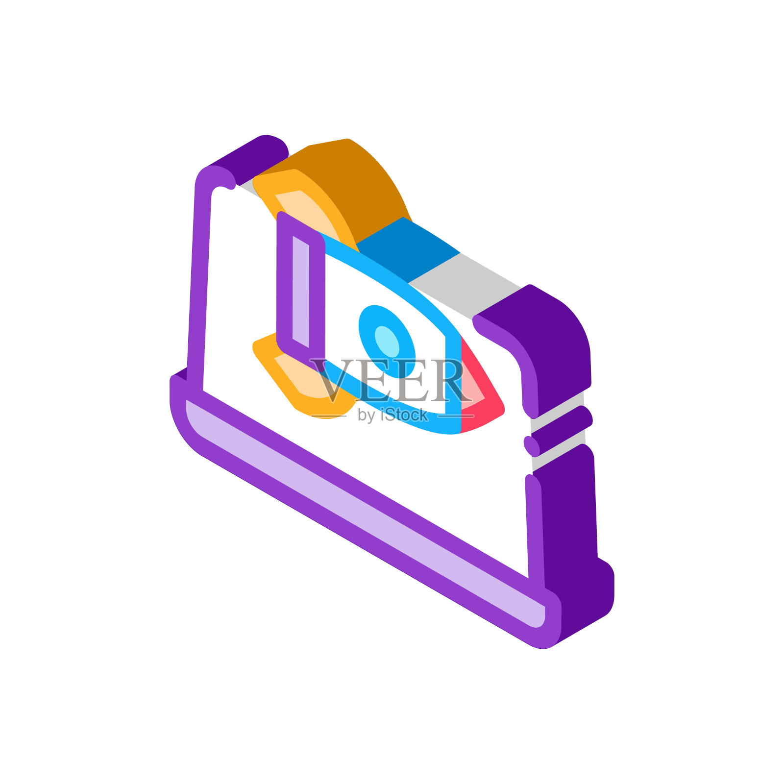 快速工作的网站火箭笔记本电脑屏幕等角图标矢量插图插画图片素材