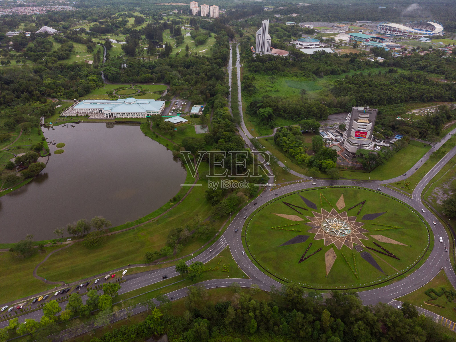 彼得雷乌斯将军，古晋鸟瞰图照片摄影图片
