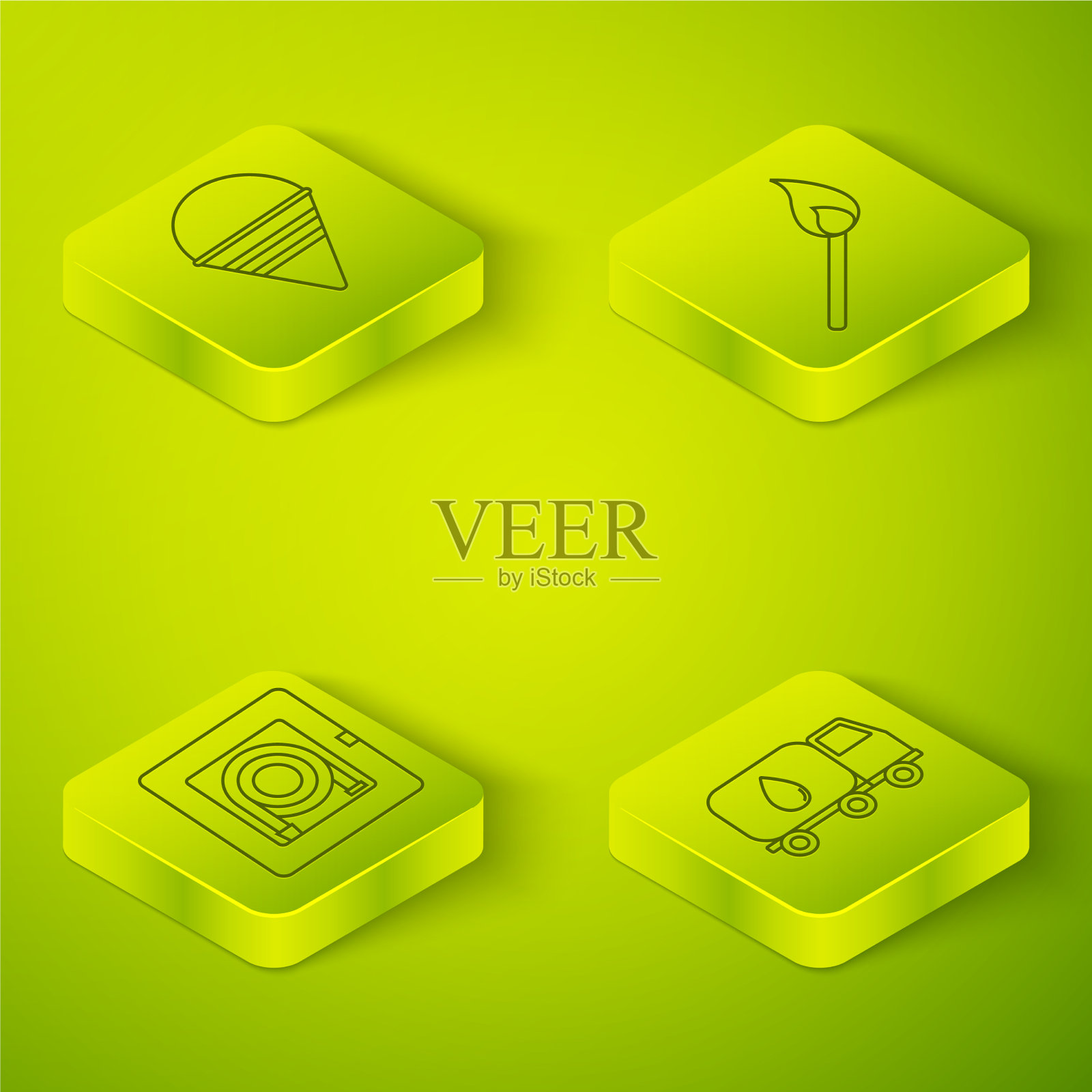 用消防水龙带等燃火柴图标素材