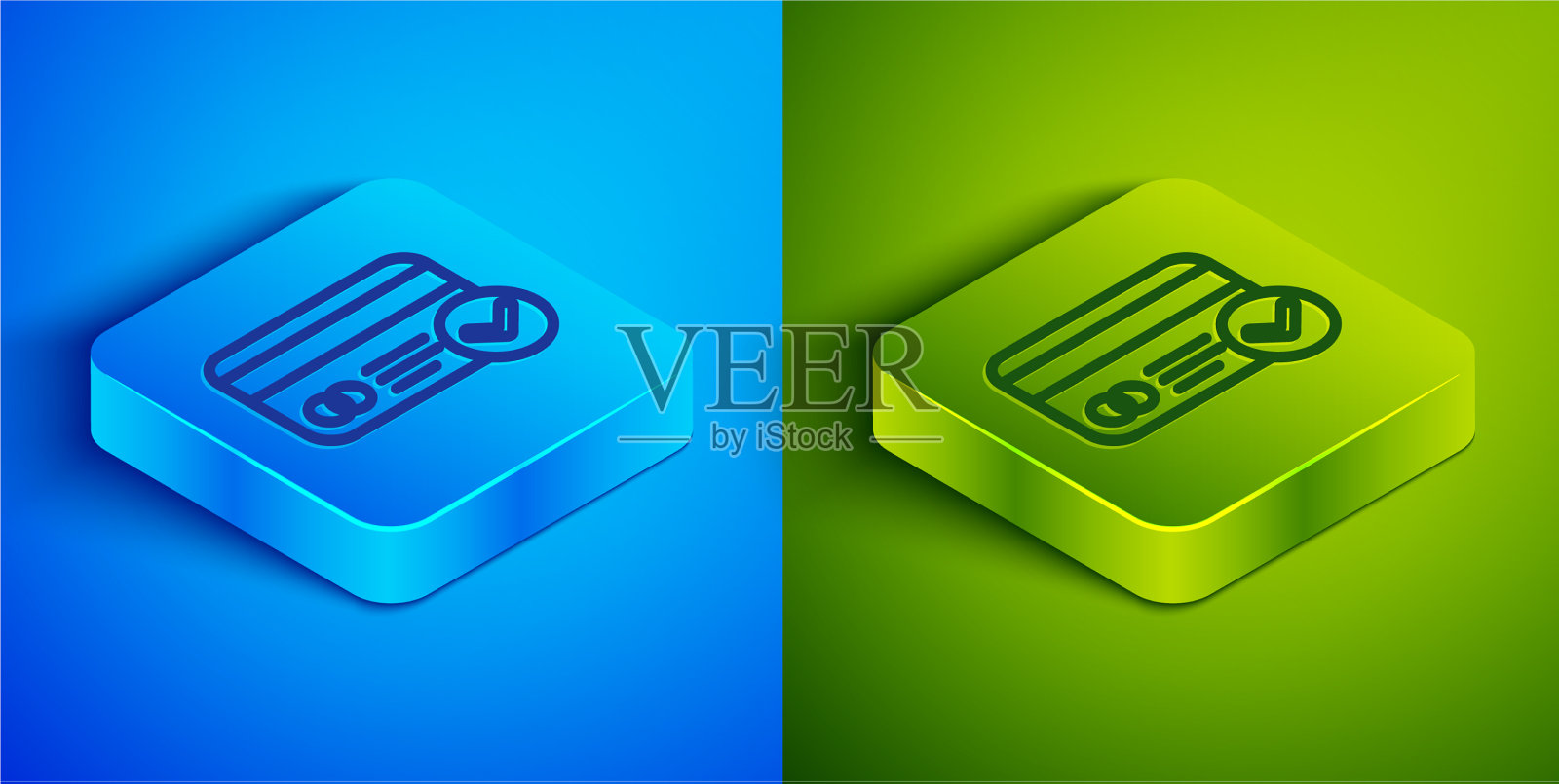 等距线信用卡图标隔离在蓝色图标素材