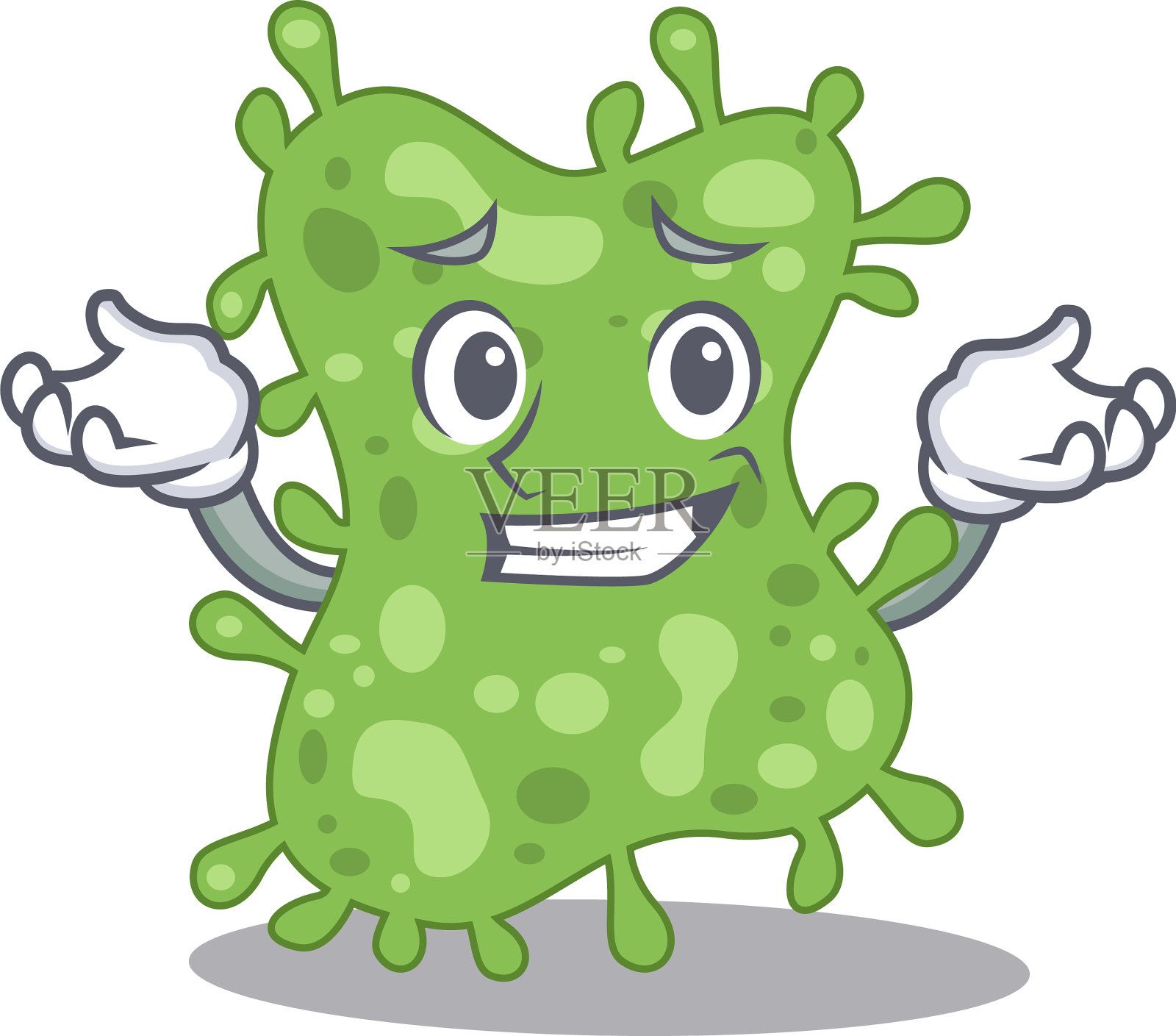 咧着嘴笑的肠炎沙门氏菌卡通图片设计元素图片