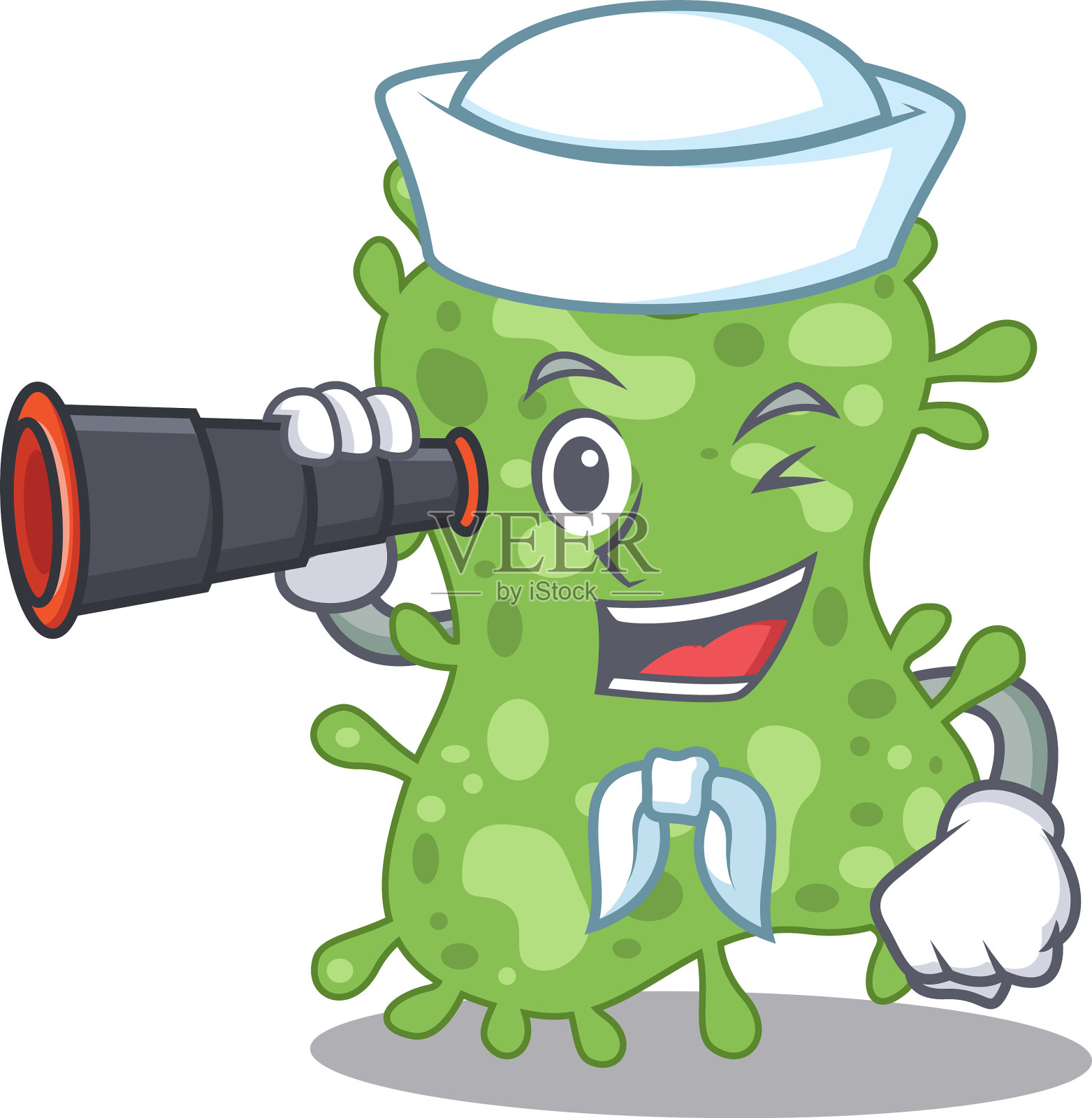 一个卡通图标沙门氏菌肠道水手设计元素图片