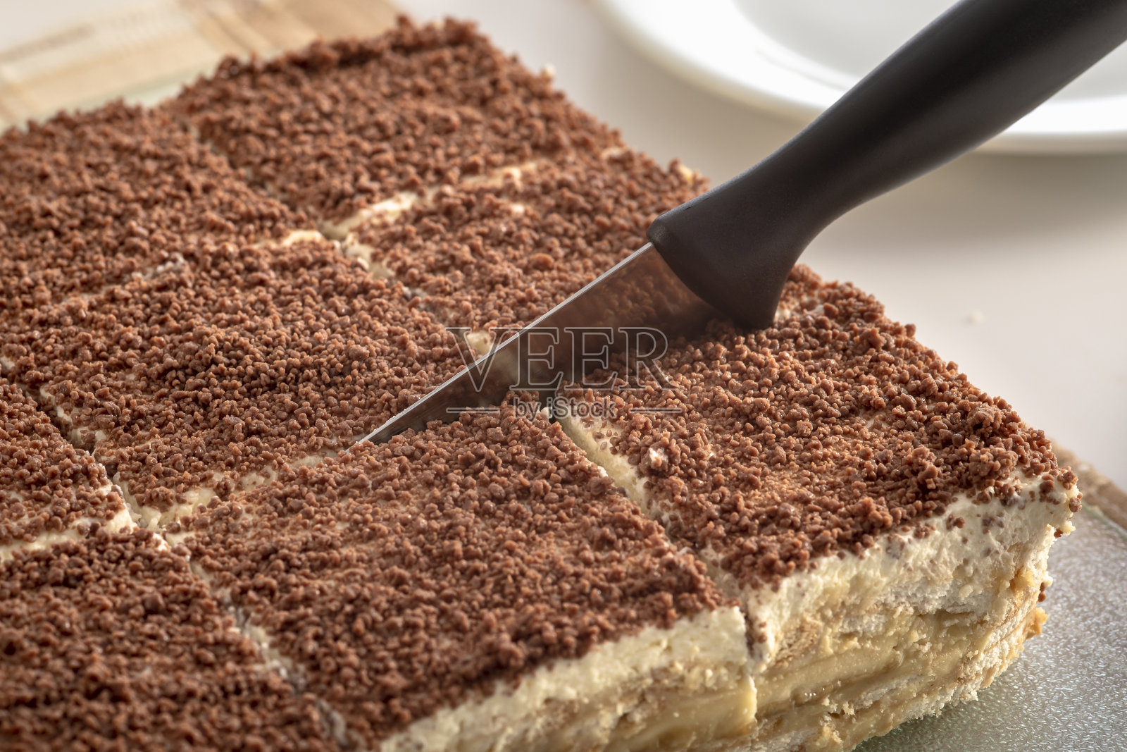 蛋糕布丁和香蕉照片摄影图片