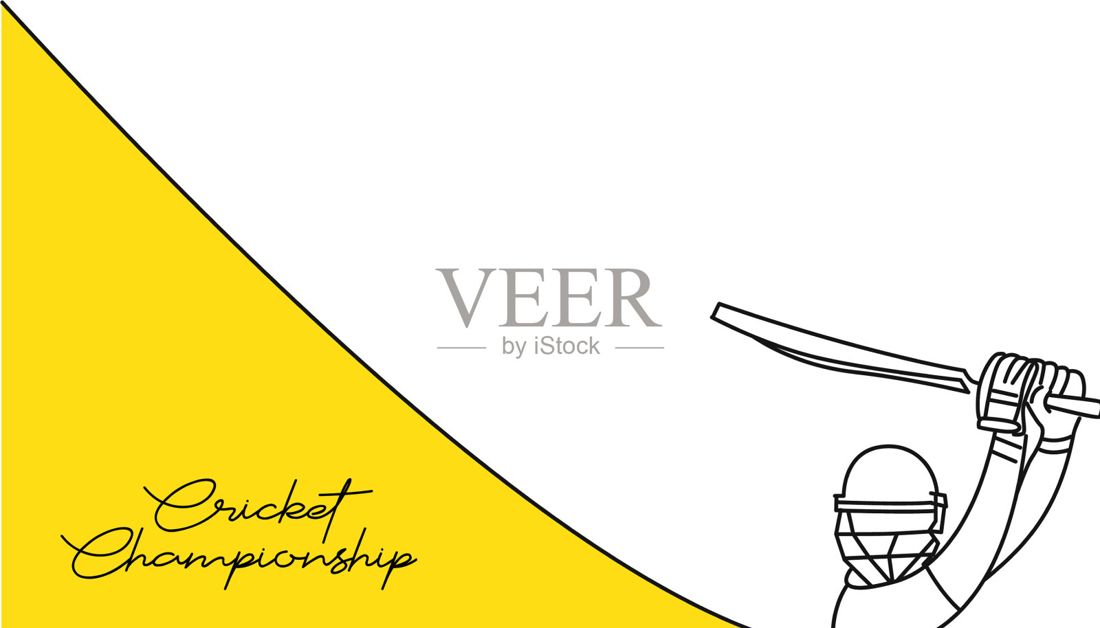 概念击球手打板球锦标赛设计模板素材