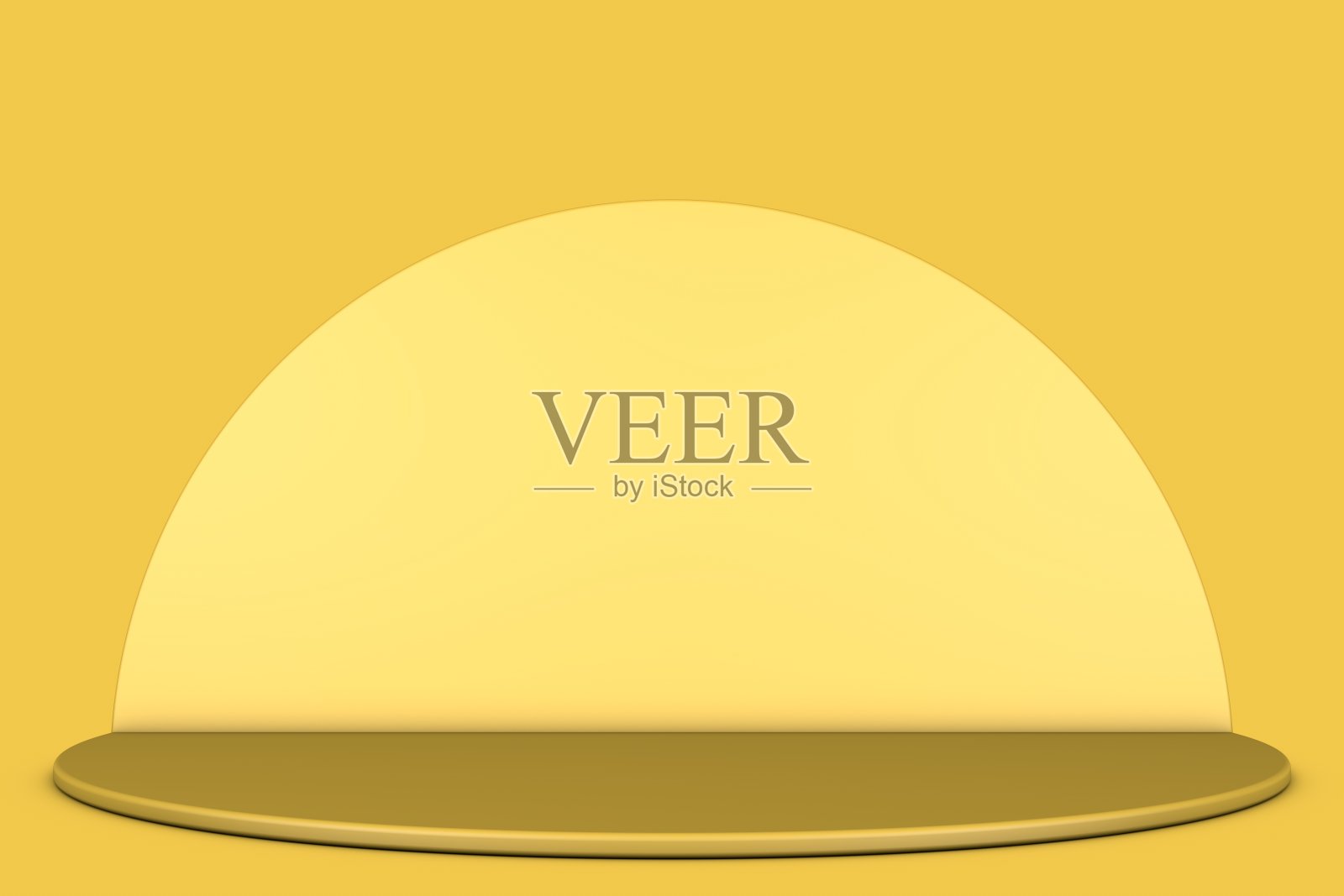 3D黄色站在黄色背景，产品站，空白场景照片摄影图片