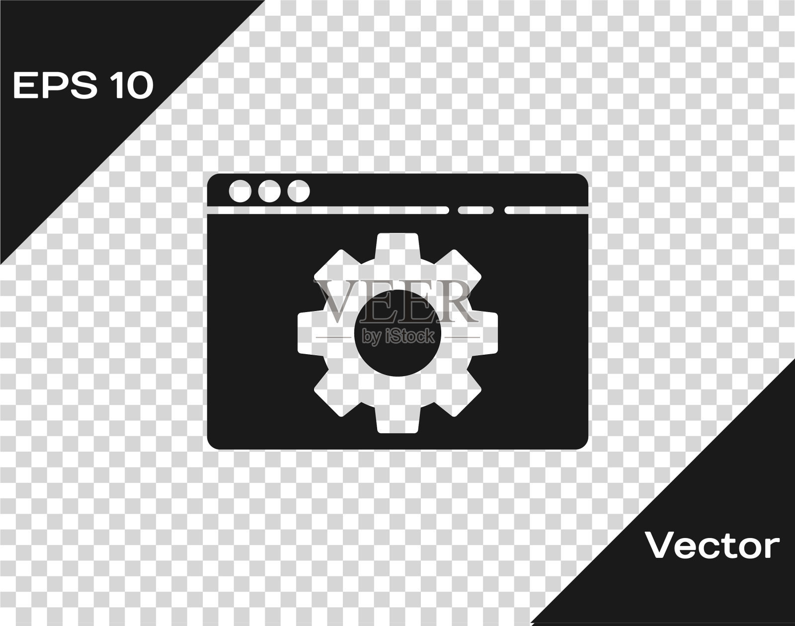 黑色浏览器设置图标隔离透明图标素材