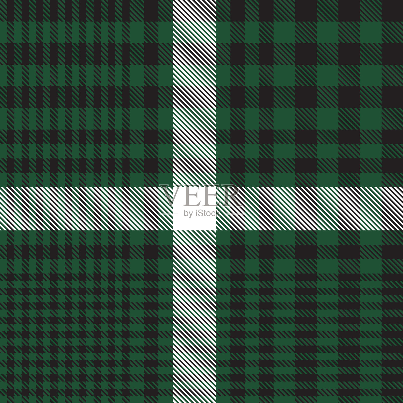 绿格伦格纹无缝图案插画图片素材