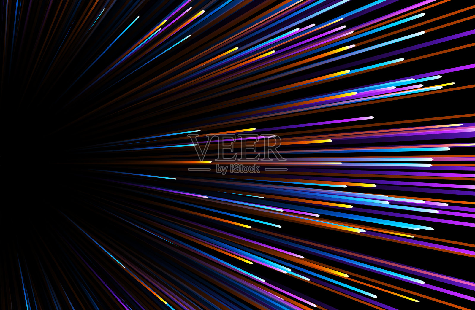 抽象背景霓虹辉光颜色。宇宙爆炸。事件，派对，庆典的宇宙背景。银河系中的光速。插画图片素材