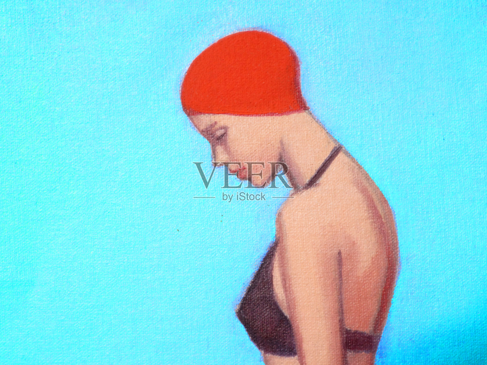 插图油画游水插画图片素材