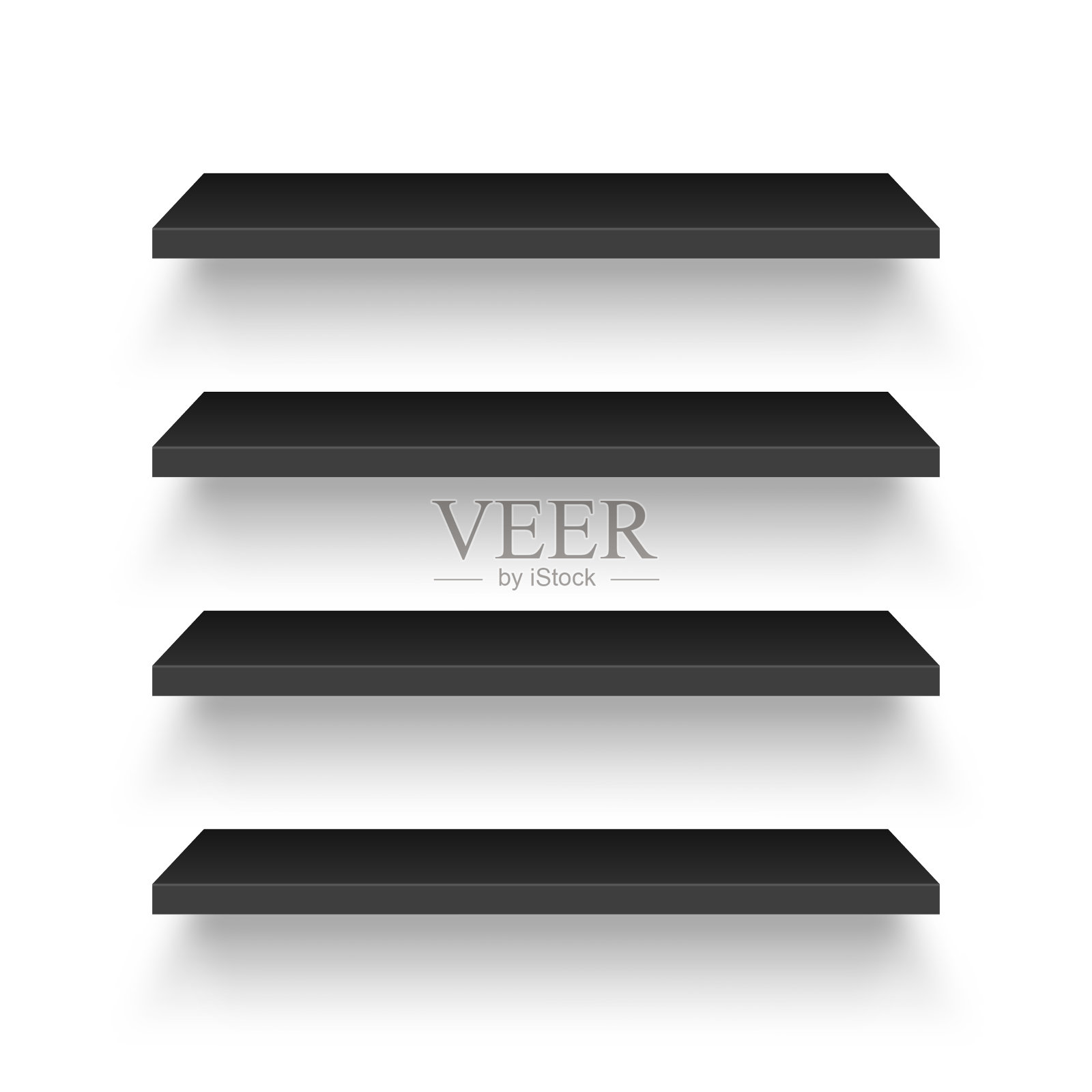 现实的空商店货架设置。产品货架。杂货店墙架。矢量图插画图片素材