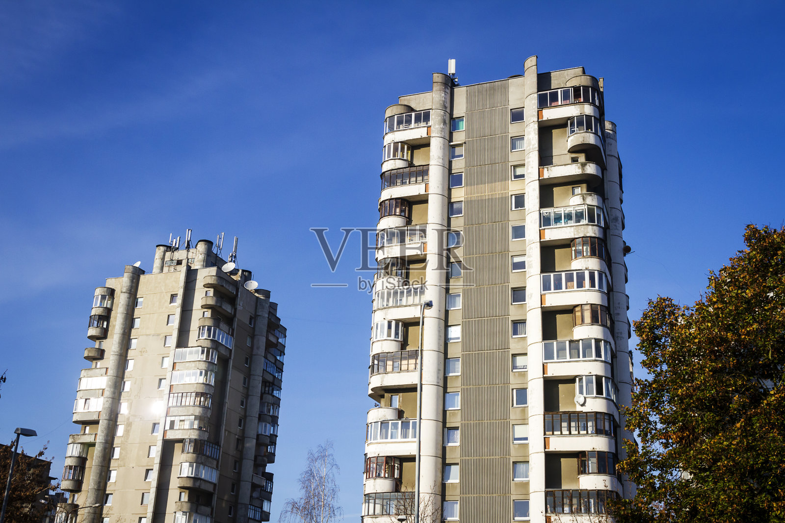 苏联的混凝土公寓。照片摄影图片