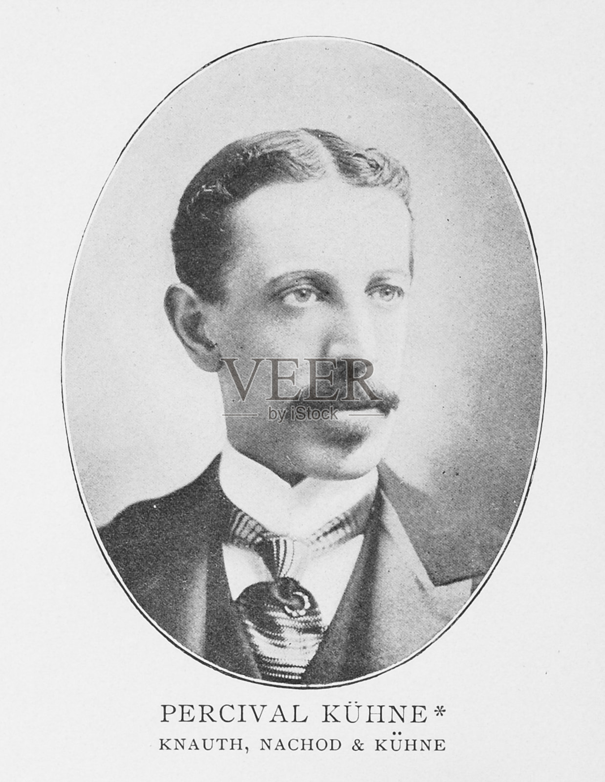 19世纪纽约证券交易所的重要人物肖像:珀西瓦尔·库恩照片摄影图片