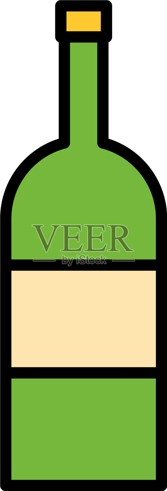 酒瓶饮料灌装风格的图标插画图片素材