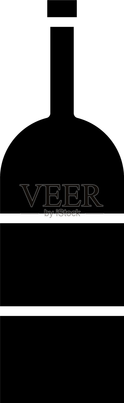 酒瓶饮剪影风格图标插画图片素材