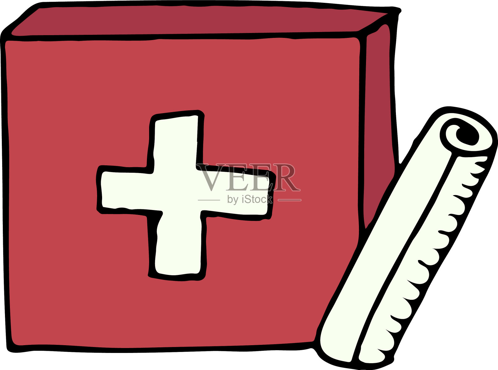 没有背景的元素红色急救箱插画图片素材