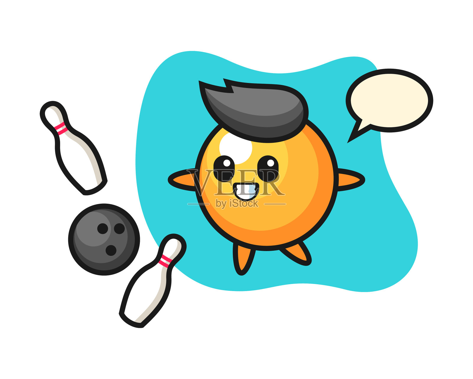 乒乓球卡通是打保龄球插画图片素材