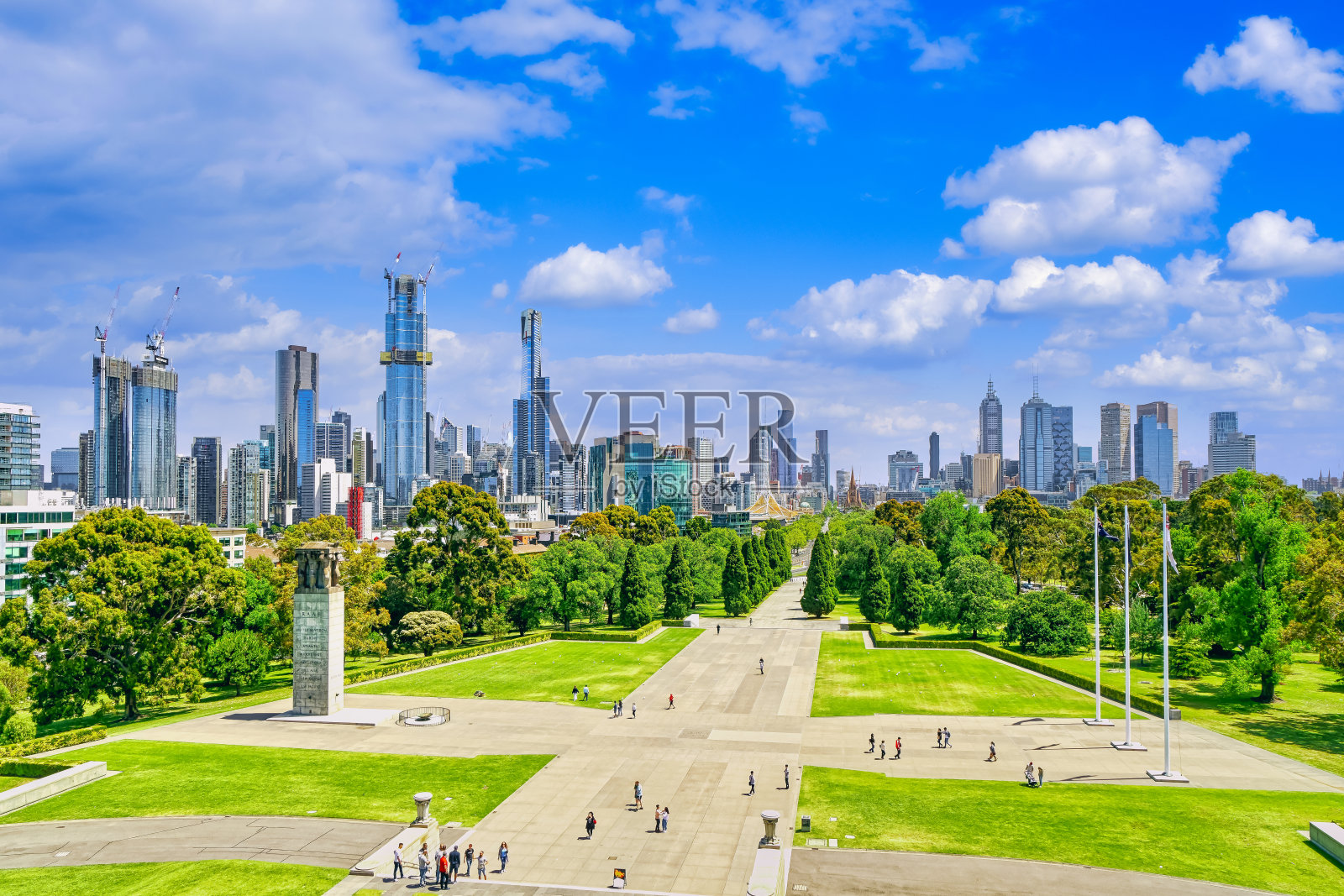 墨尔本面对中心从战争纪念馆照片摄影图片