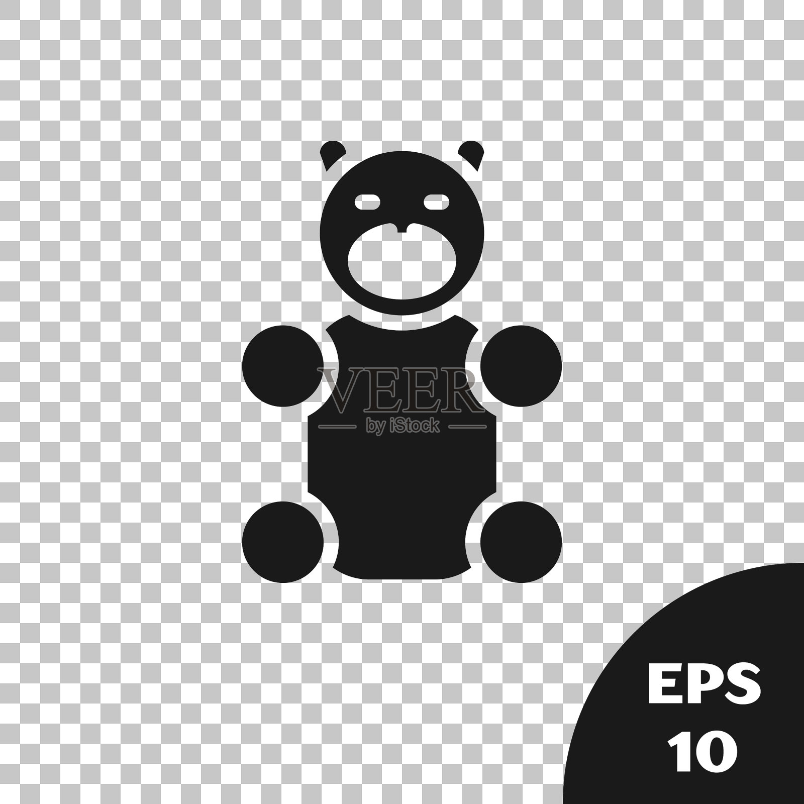 黑果冻熊糖果图标隔离上插画图片素材